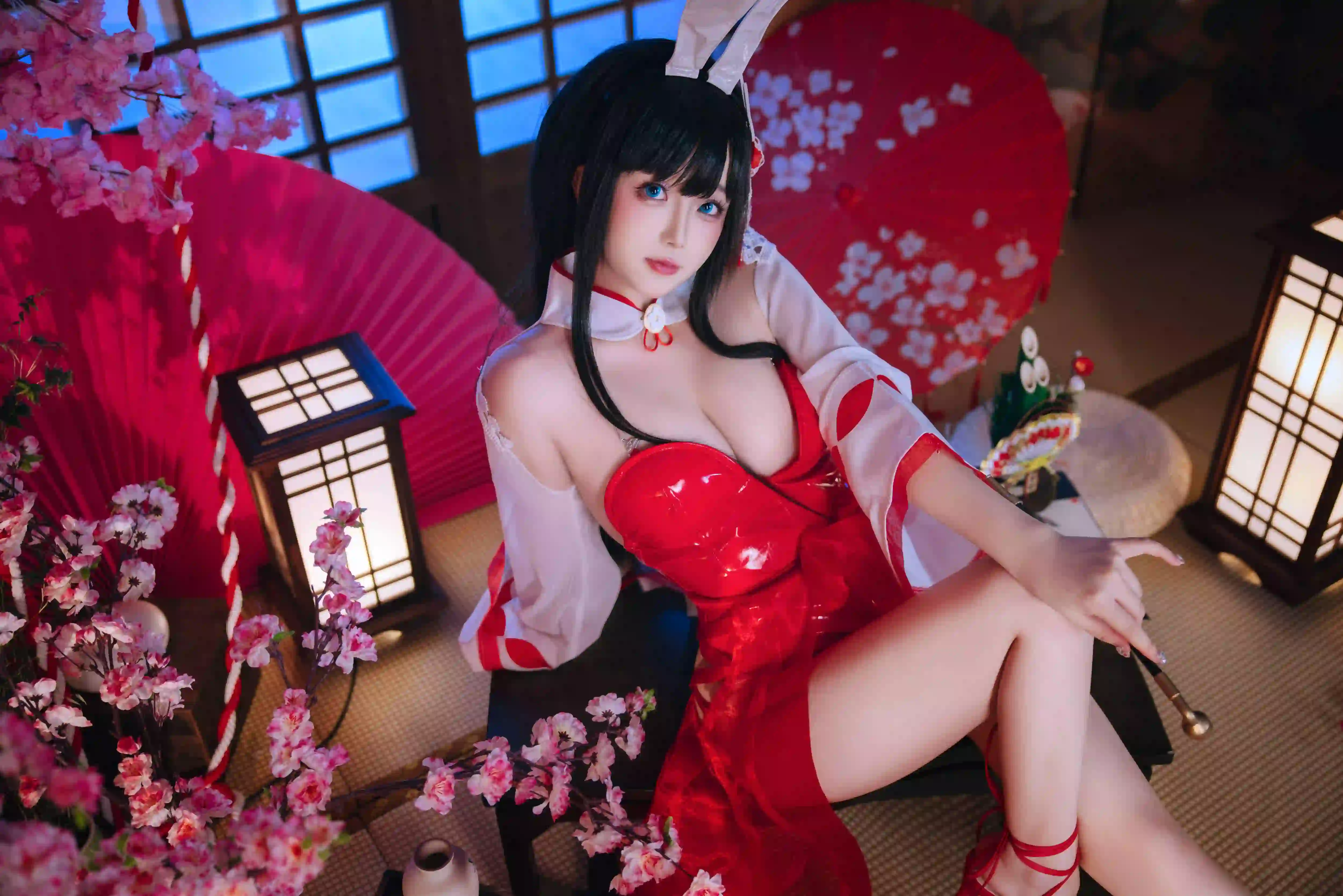 性感美女 日式风格 私房写真 红色服装 红色裙子