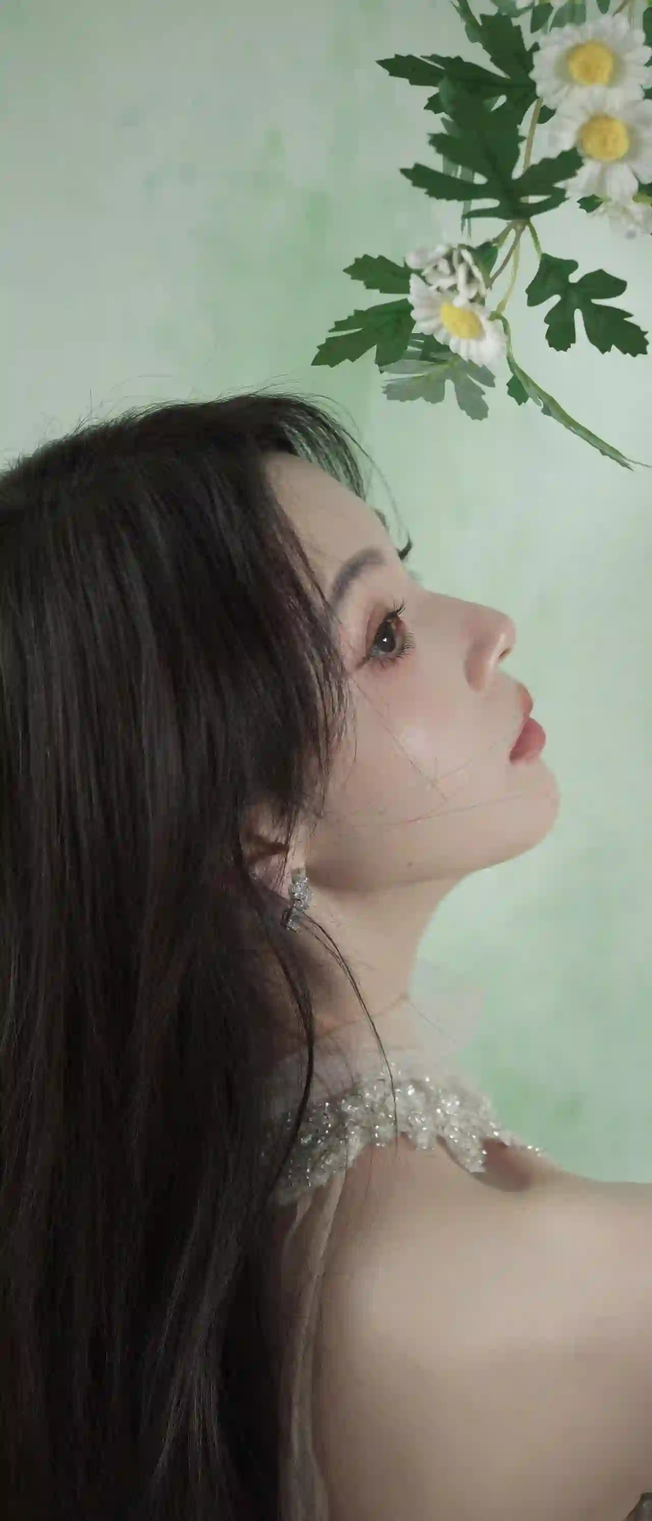 侧脸 陈瑶 性感长发美女