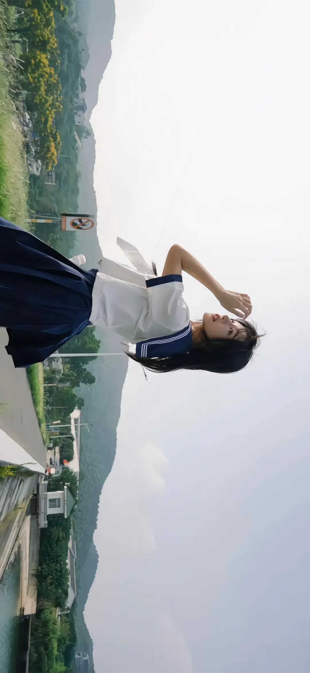 长发唯美jk美女｜户外