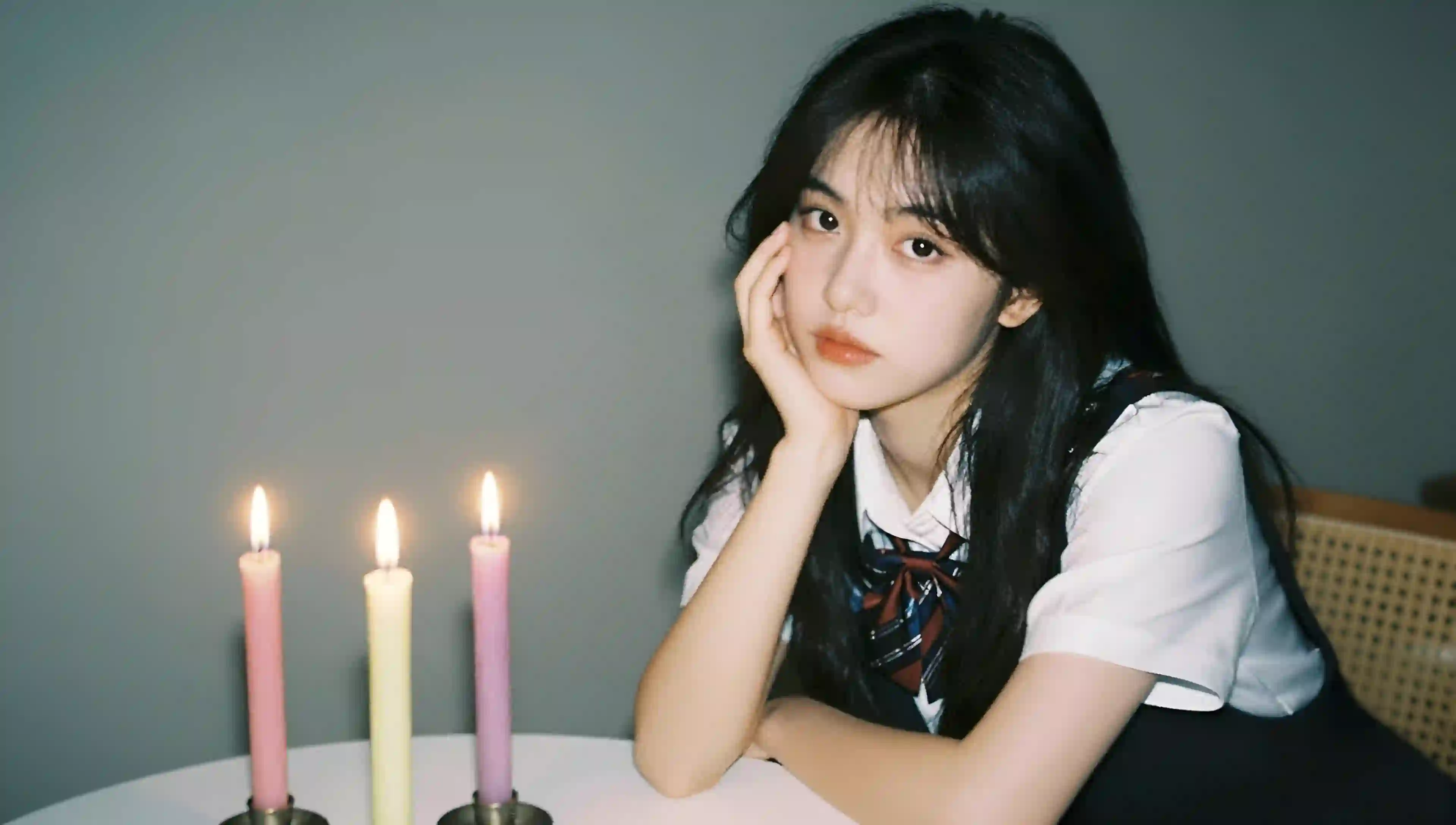 生日蜡烛 jk穿搭 氛围感 清纯系美女