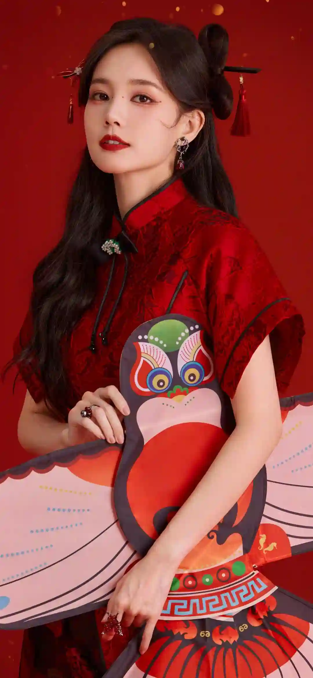 红色衣服 清纯美女 写真 白鹿