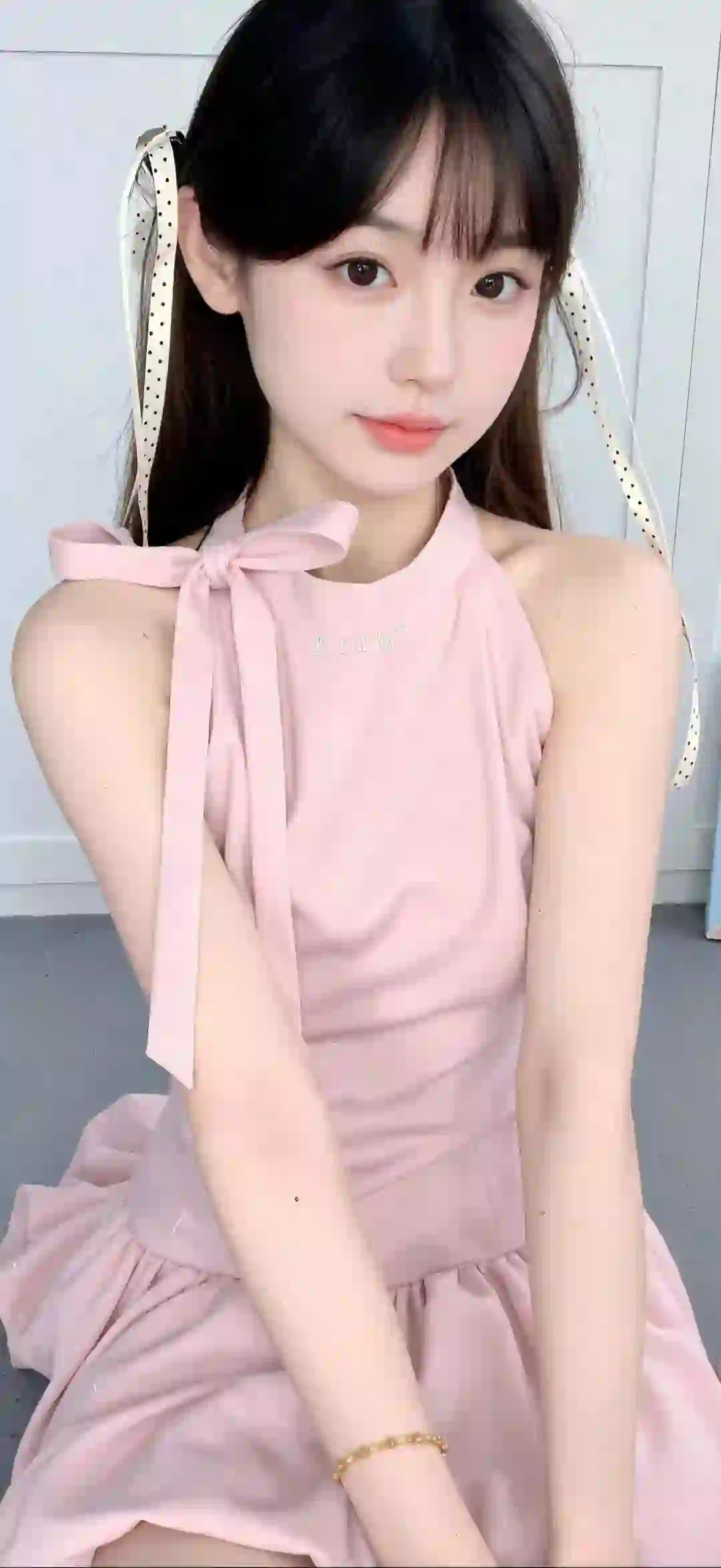美女 长发美女 粉色裙子 可爱女孩