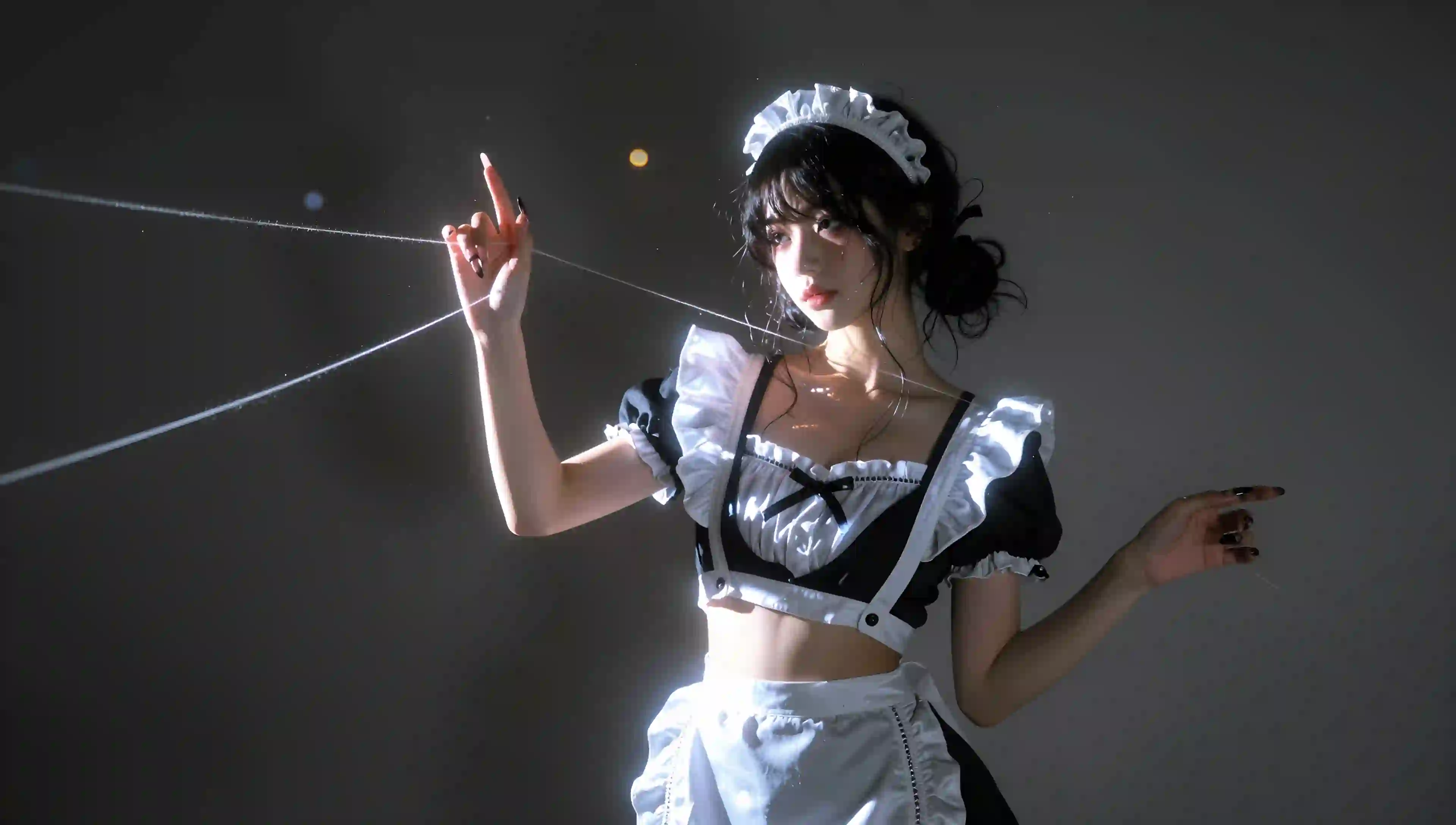 女仆穿搭 长发性感美女 梦幻 光影 