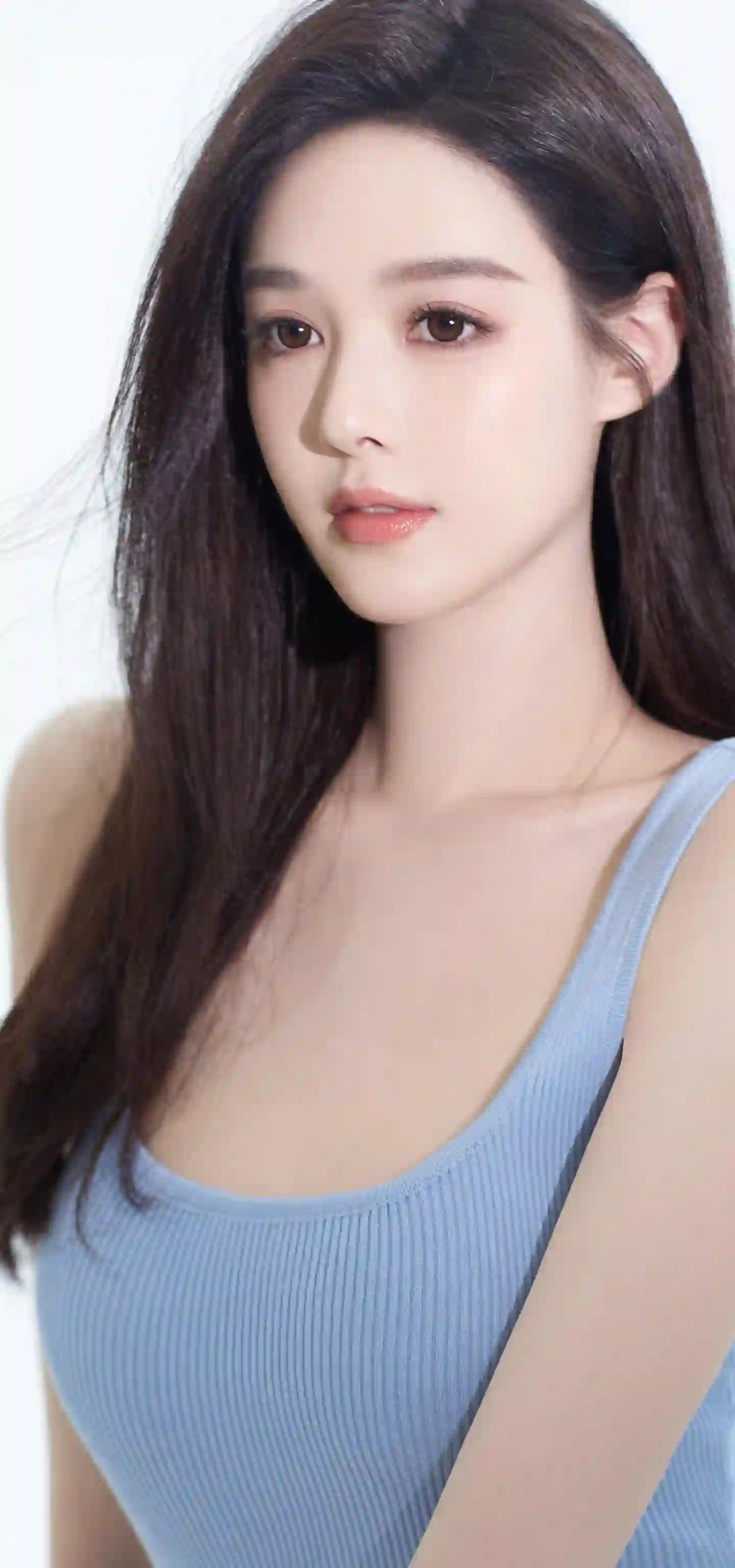 蓝色衣服 性感美女