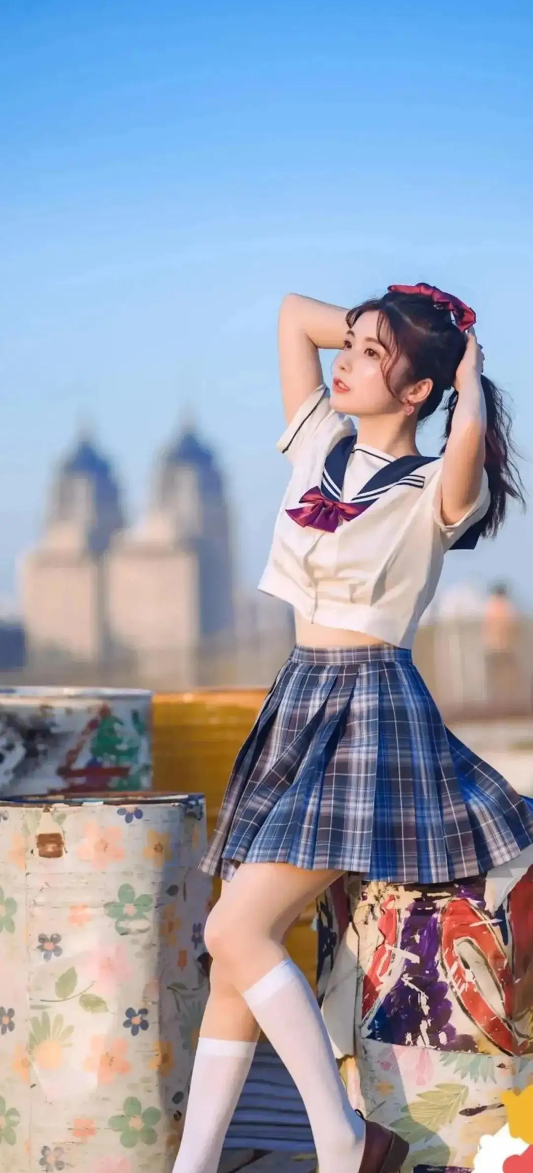 长发可爱美女｜jk制服｜丝袜