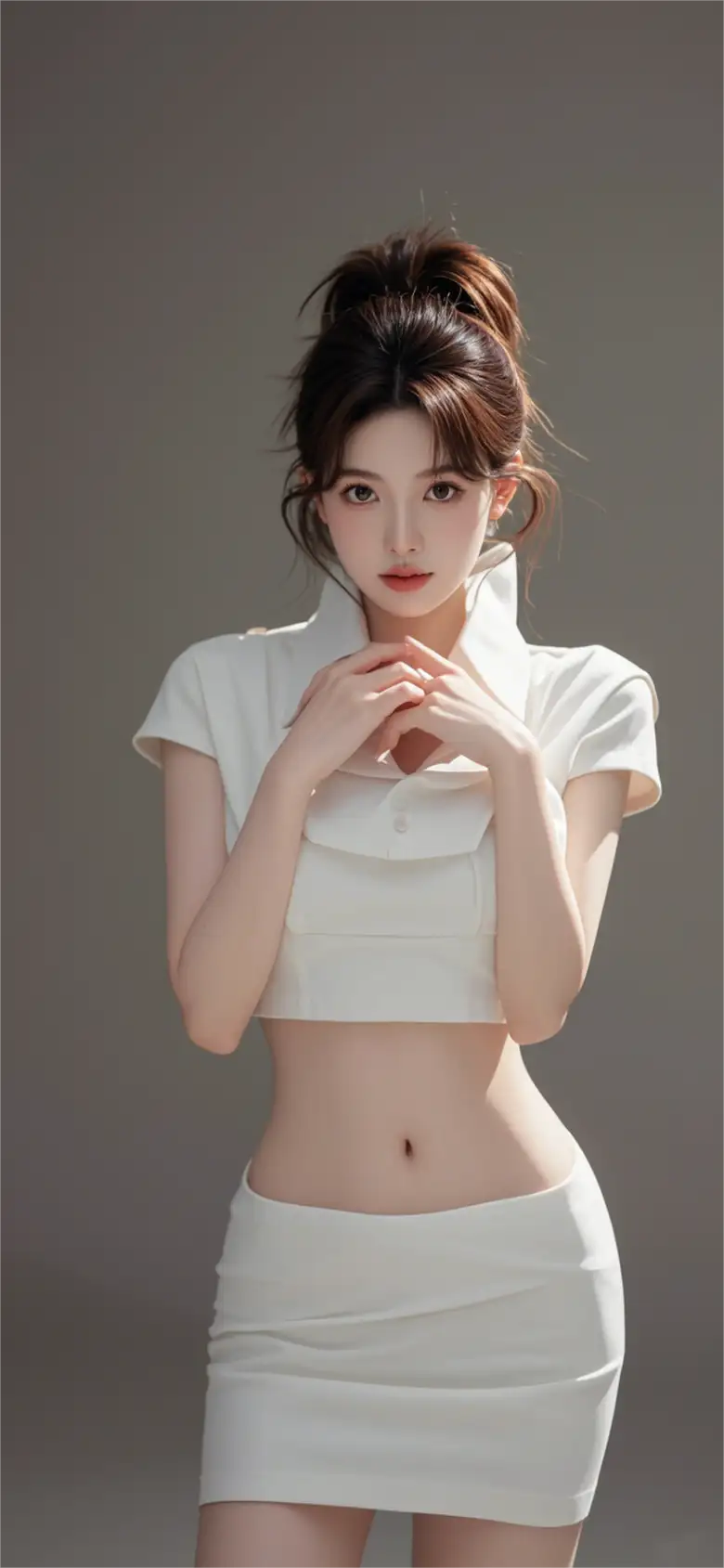 白衣白裙时尚性感AI美女