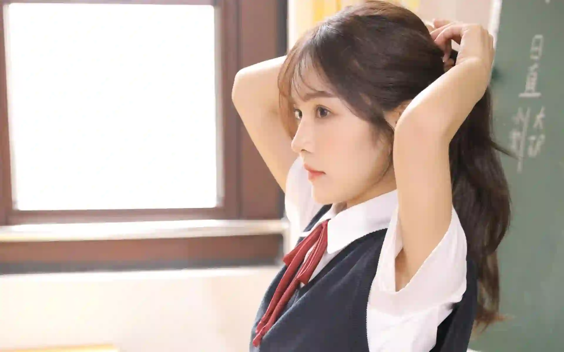 长发jk 女孩 长发美女 可爱学姐 