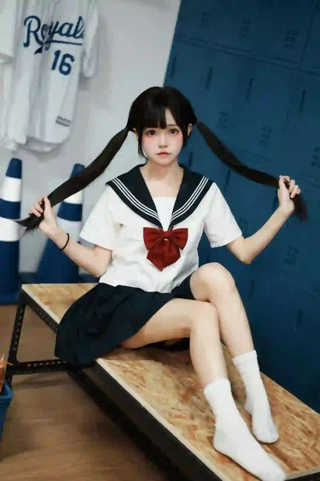 双马尾jk女孩 长发美女 长腿美女 