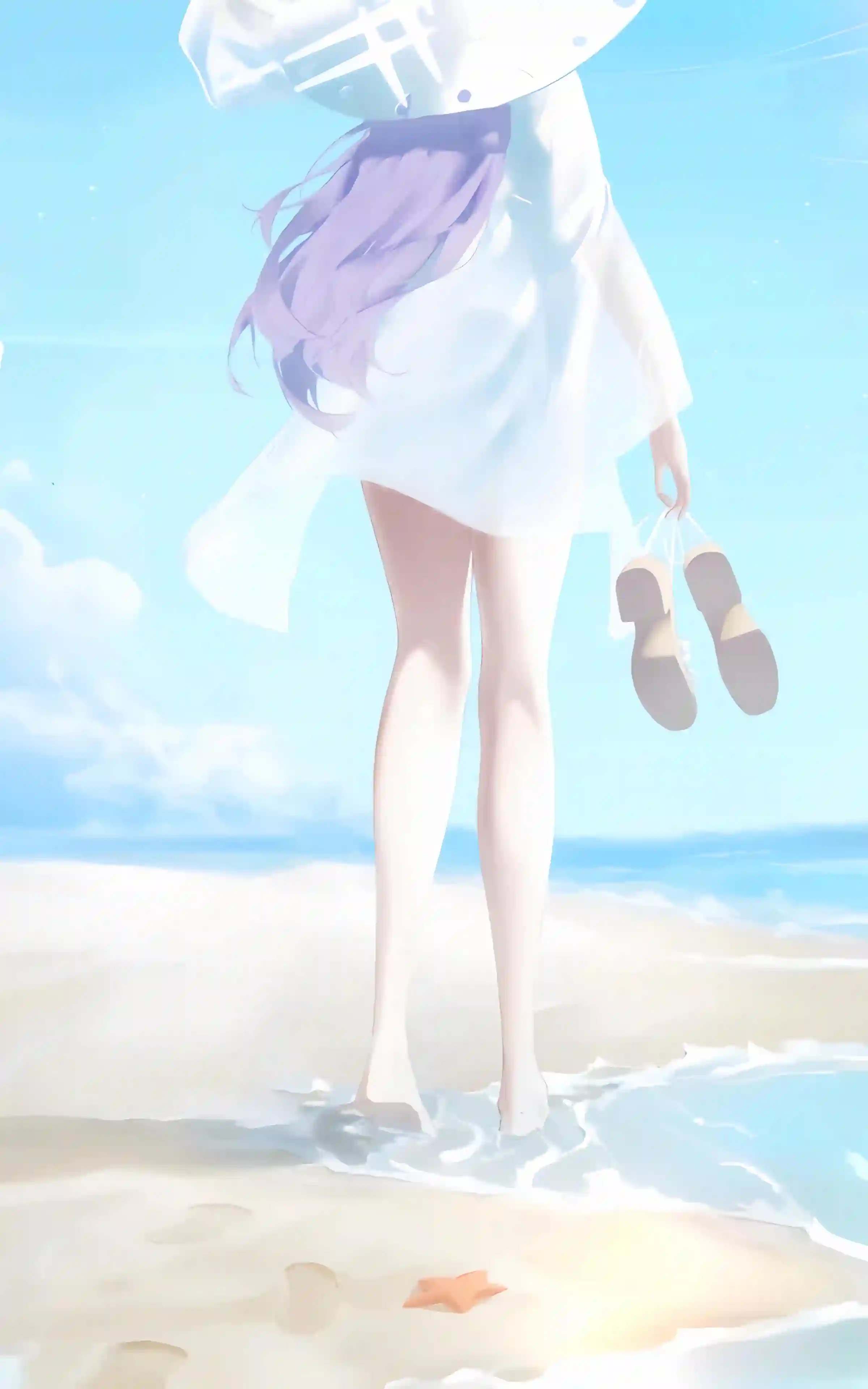 唯美海边的亚津子4K手机壁纸全屏