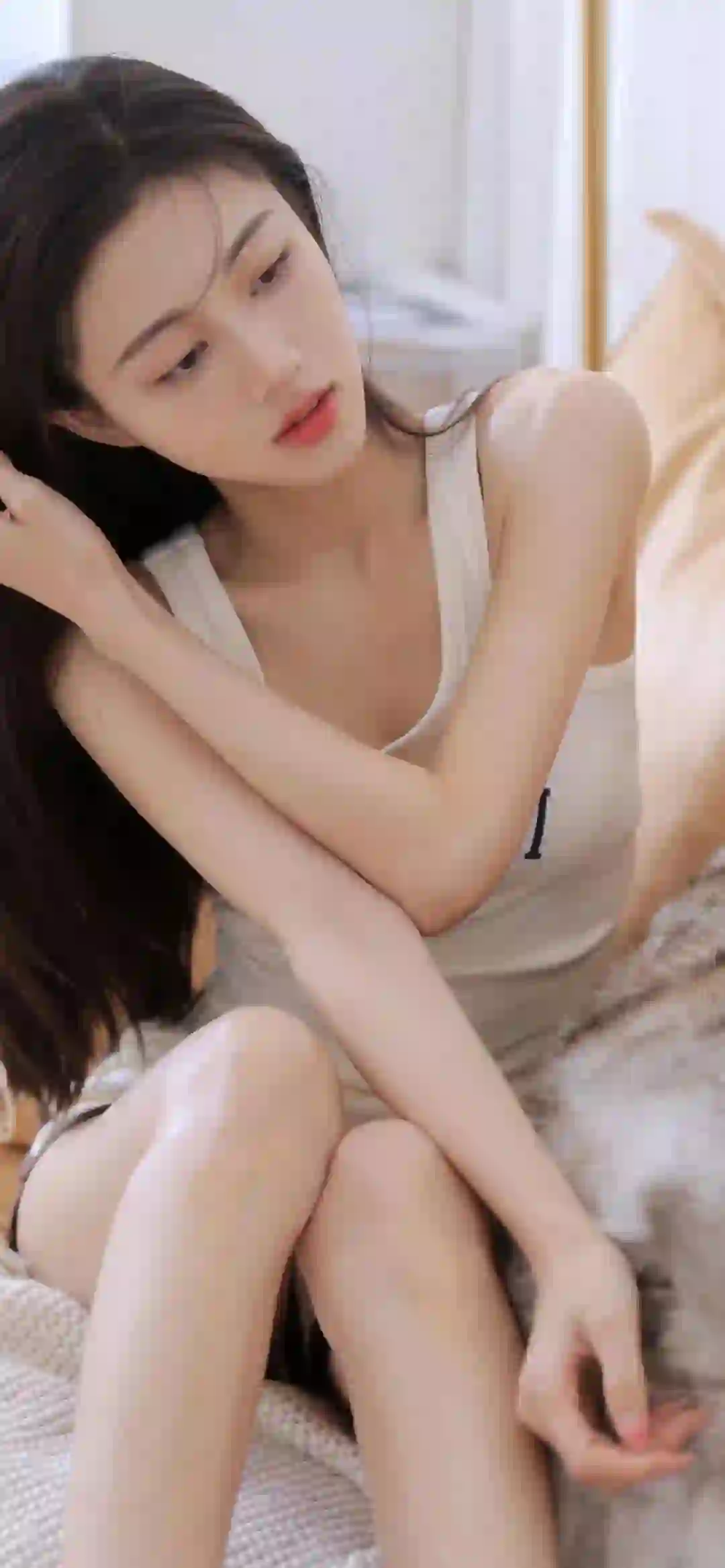 长发清纯美女 居家写真 清纯美女 长腿女孩