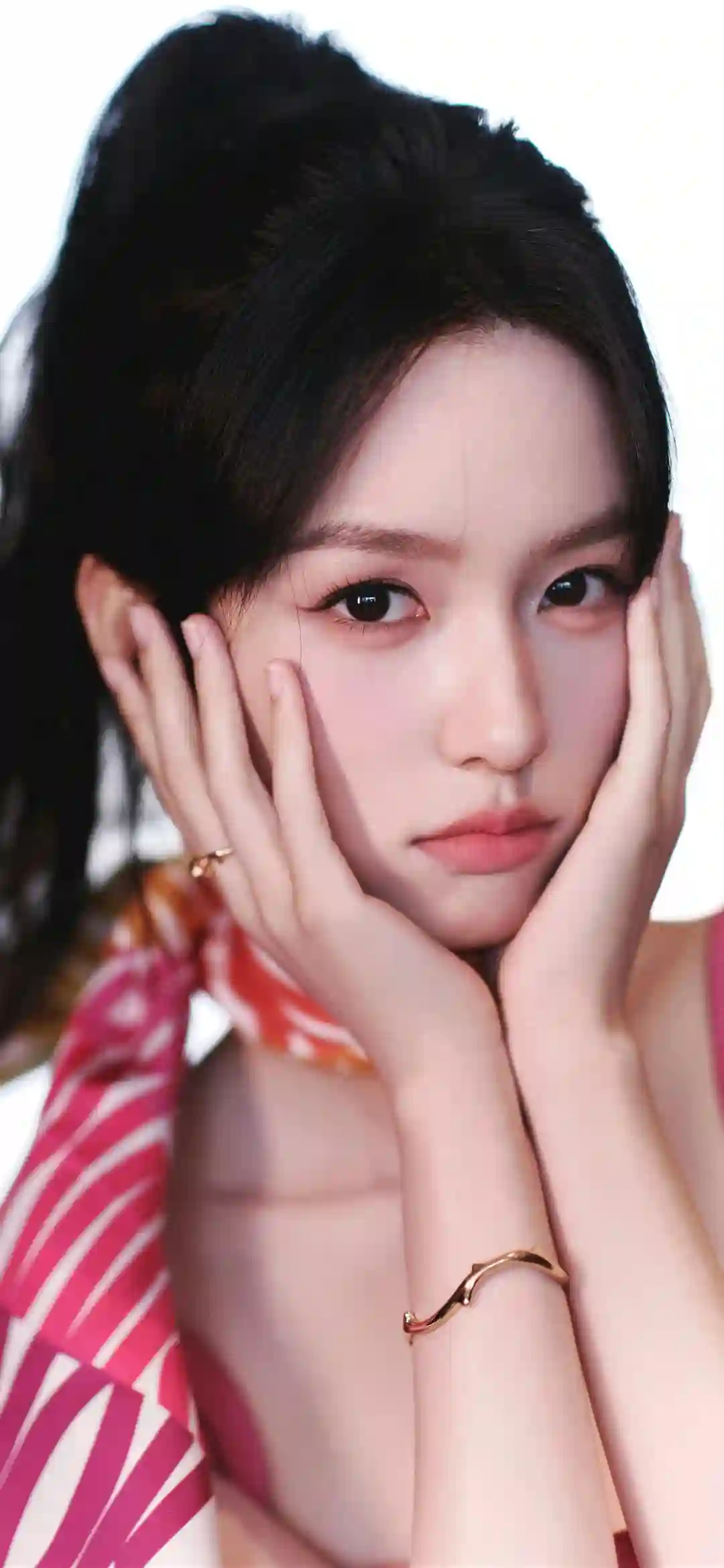 粉色裙子 可爱美女 周也 明星 粉色短裙