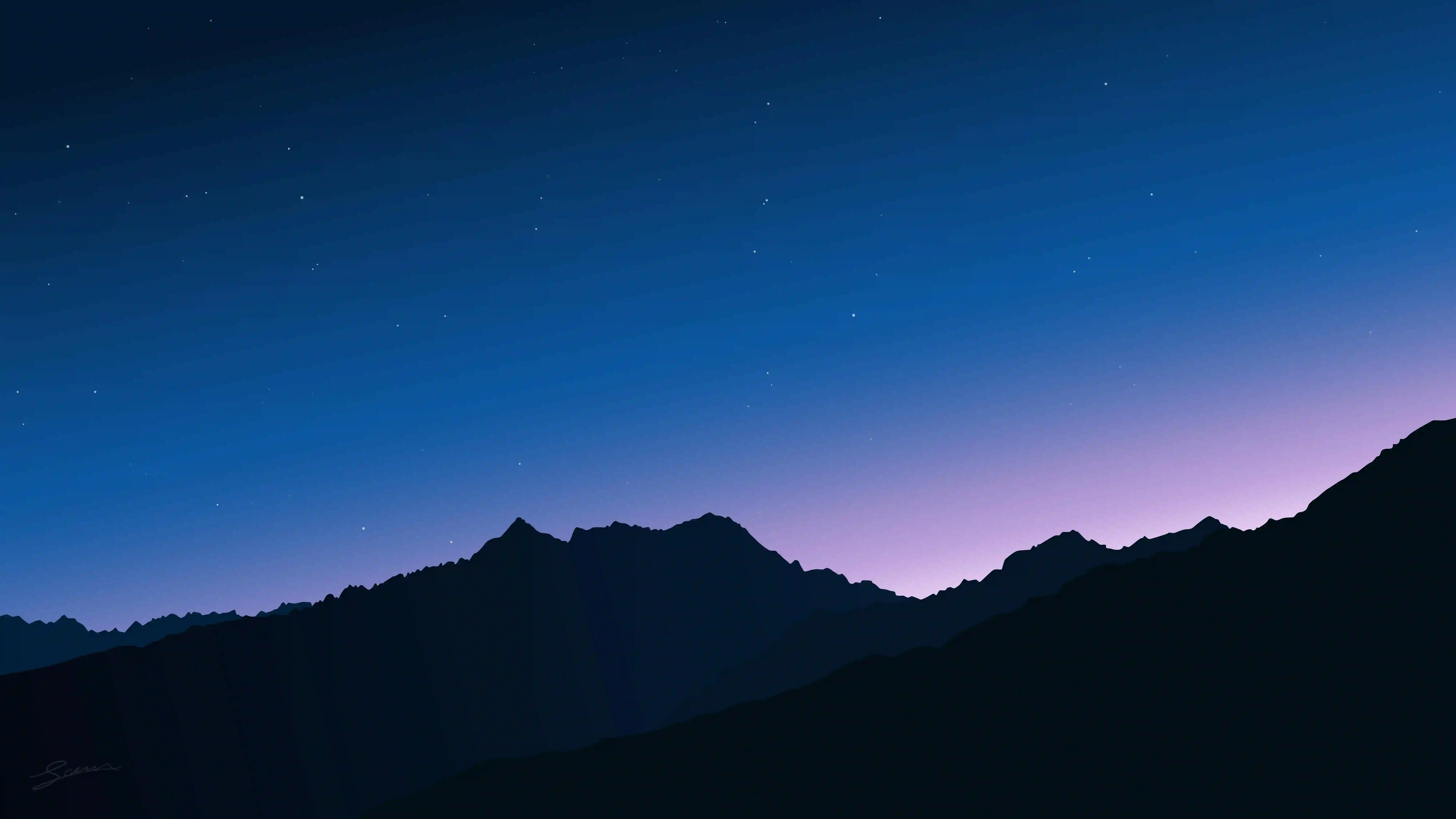 山 剪影 傍晚 远山 光 黑色远山
