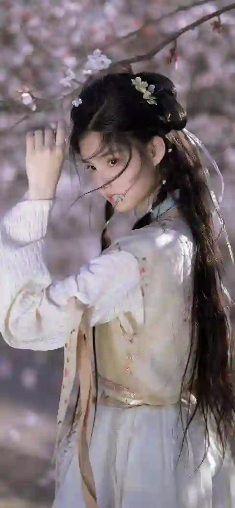 长发美女 清纯 甜美 可爱 艾米 桃花 古风 汉服