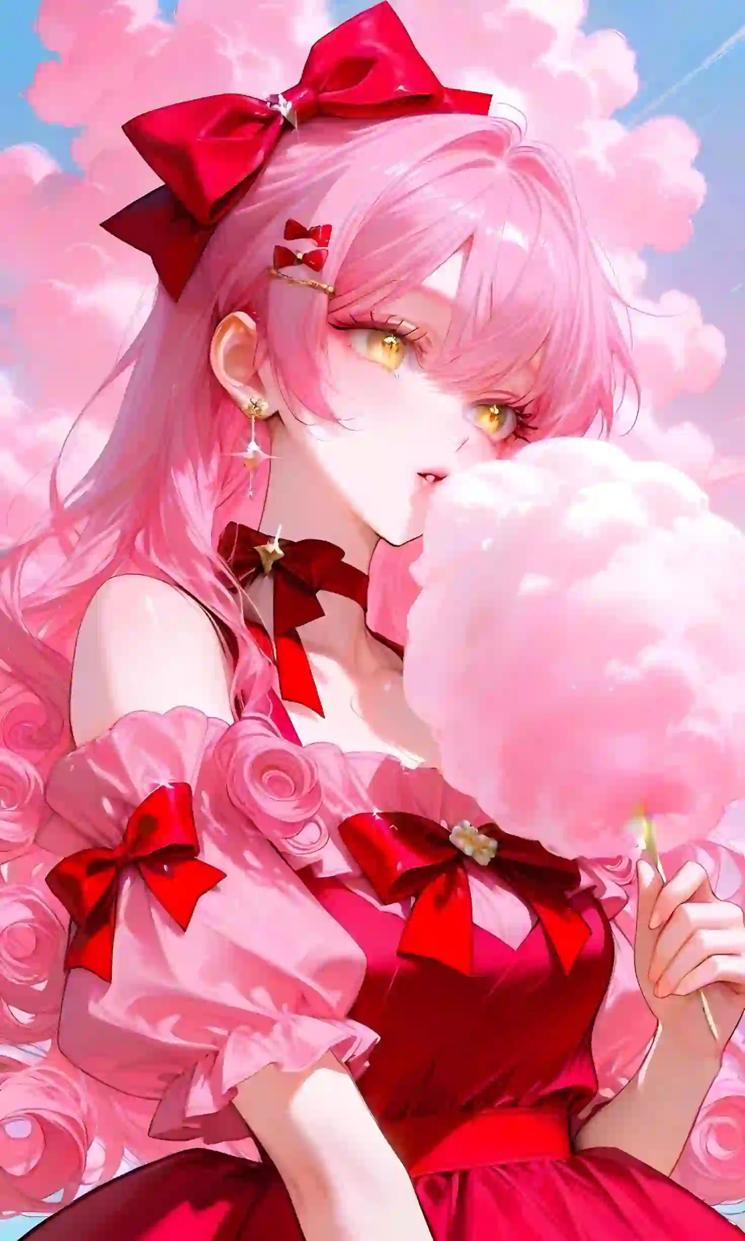动漫角色 粉红色头发 棉花糖
