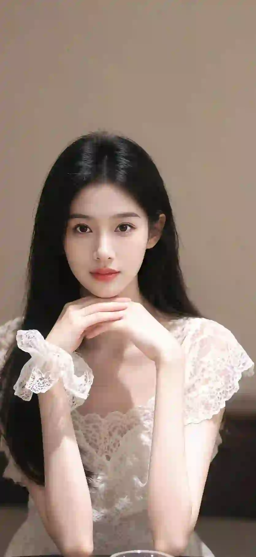 清纯女孩 长发美女 白色裙子