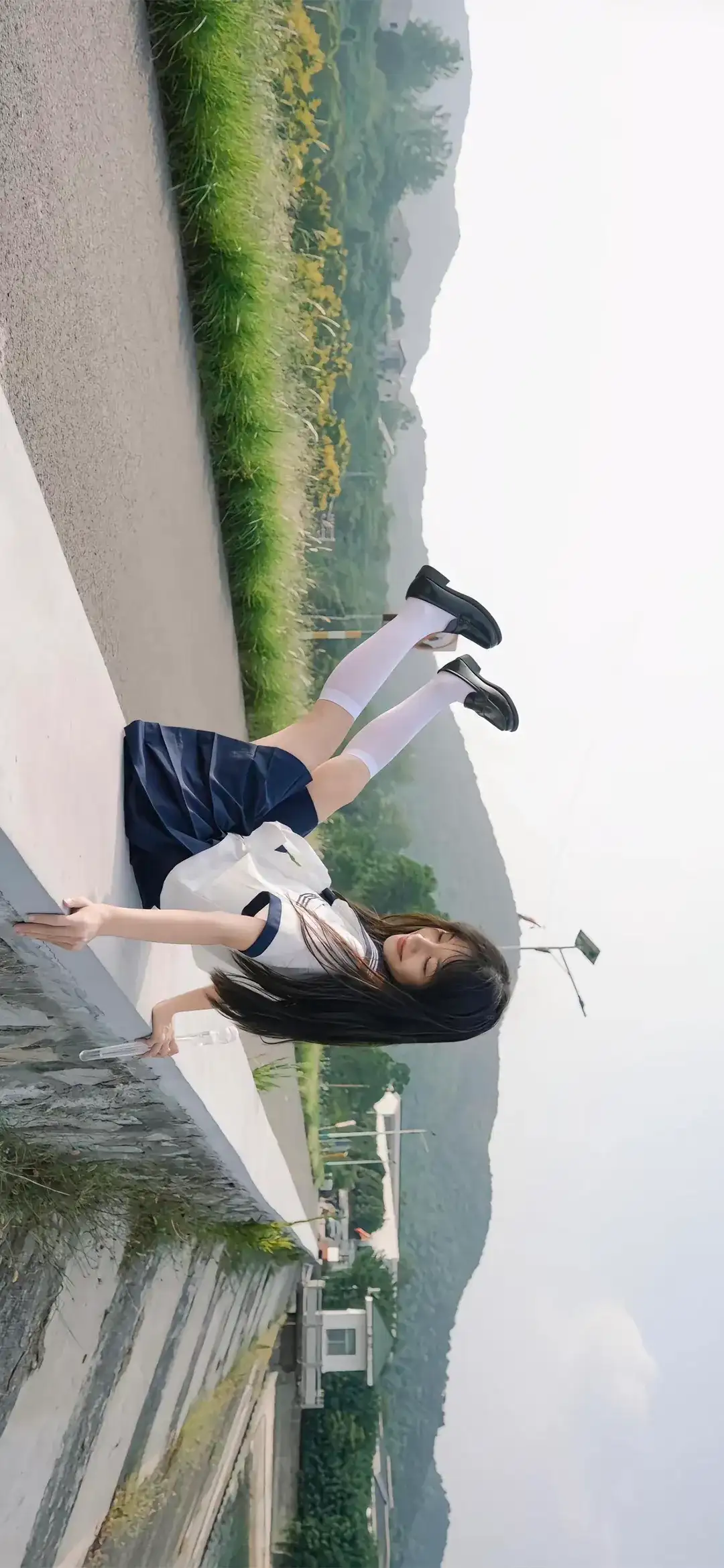 可爱长发jk美女｜白色丝袜