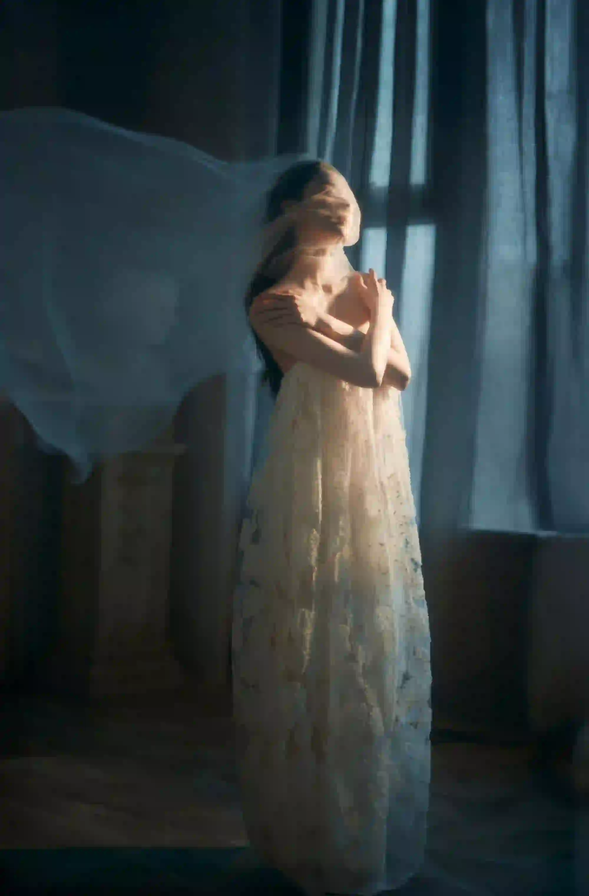性感美女 抹胸长裙 居家 
