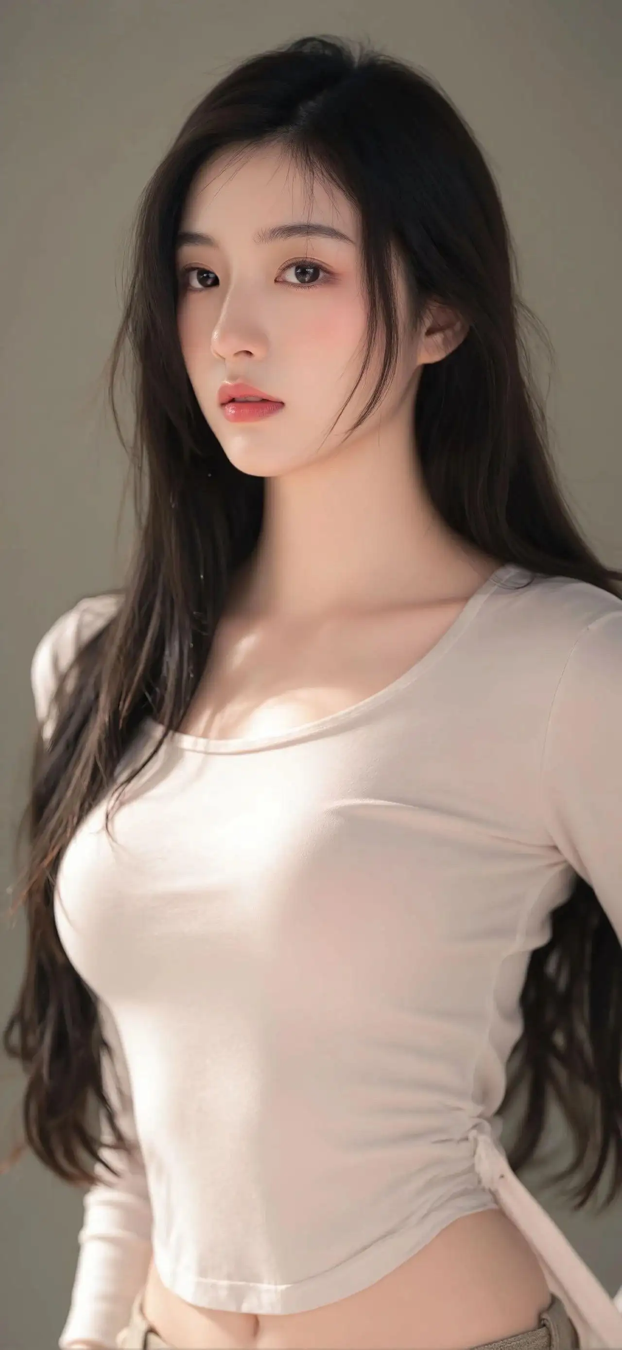 长发白衣性感女孩