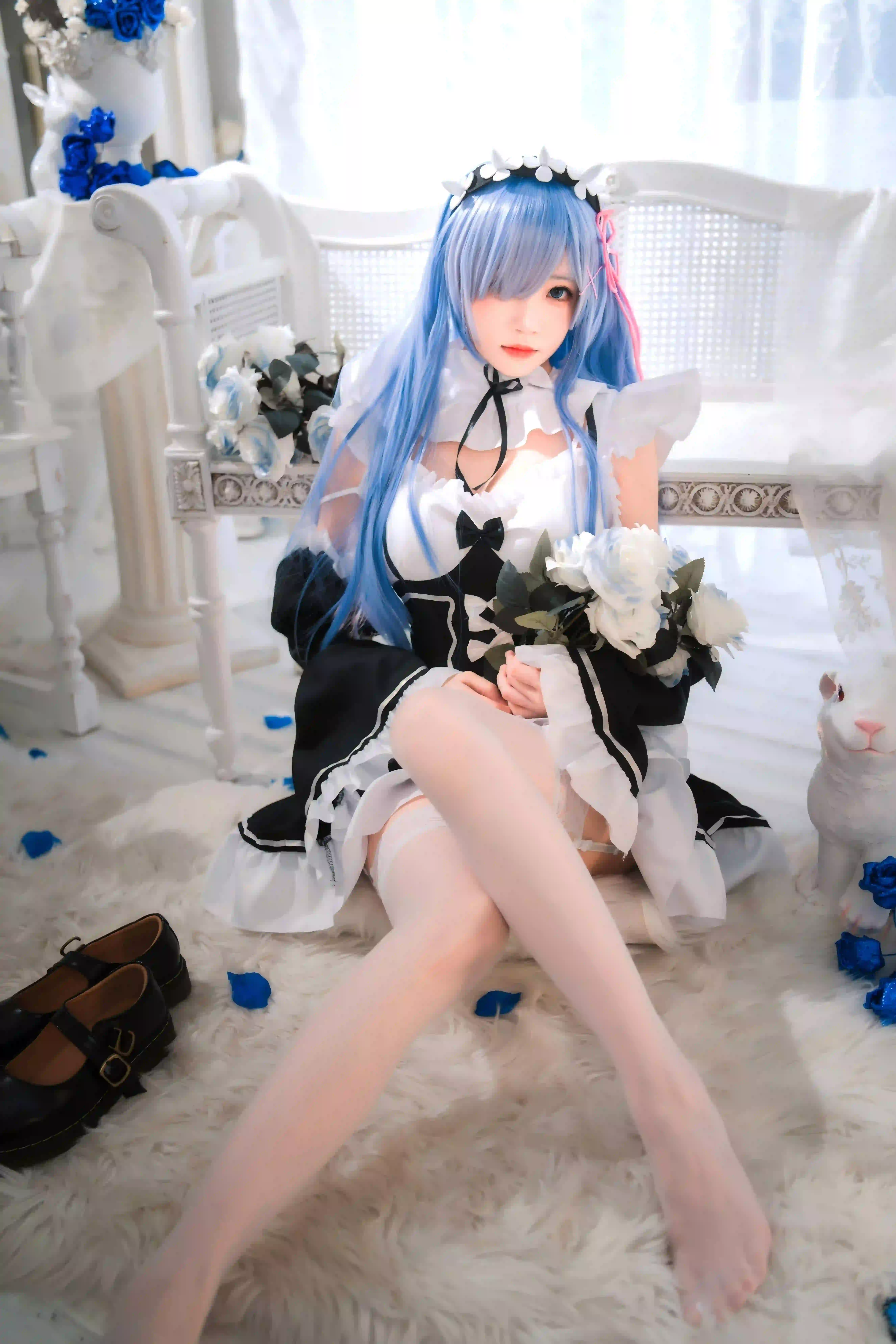 coser 长腿美女 蓝色头发 可爱女孩 2