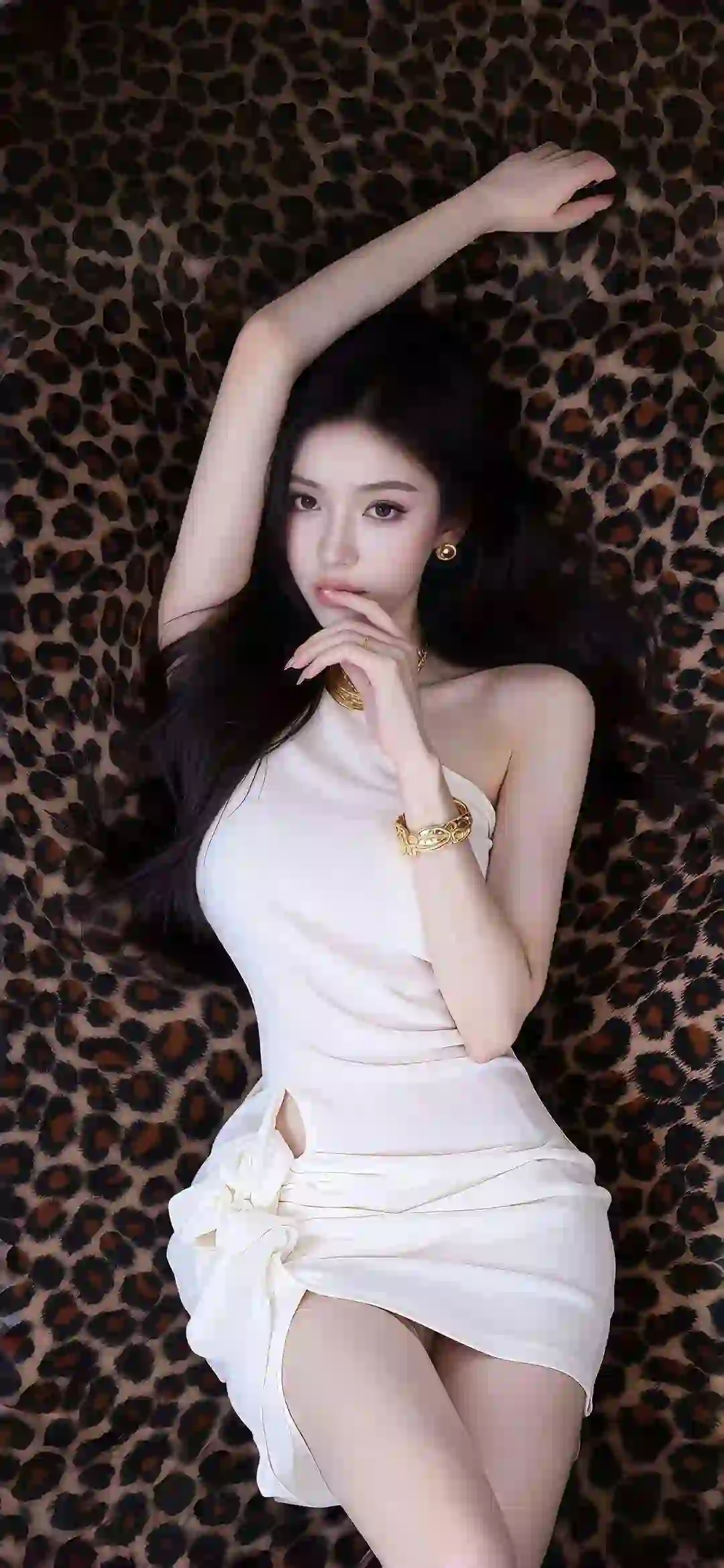 美女 长发美女 白色长裙 性感美女