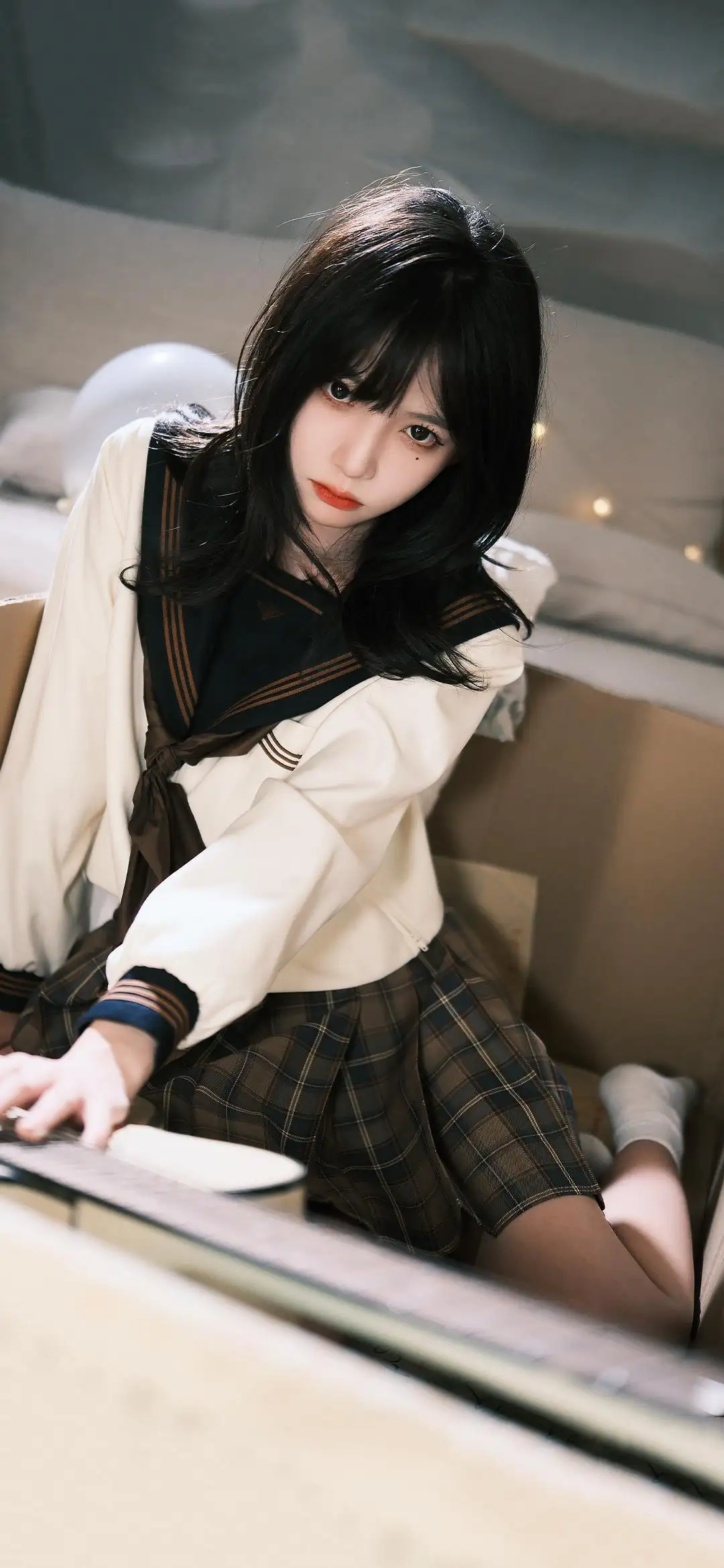 可爱嘟嘴长发jk美女