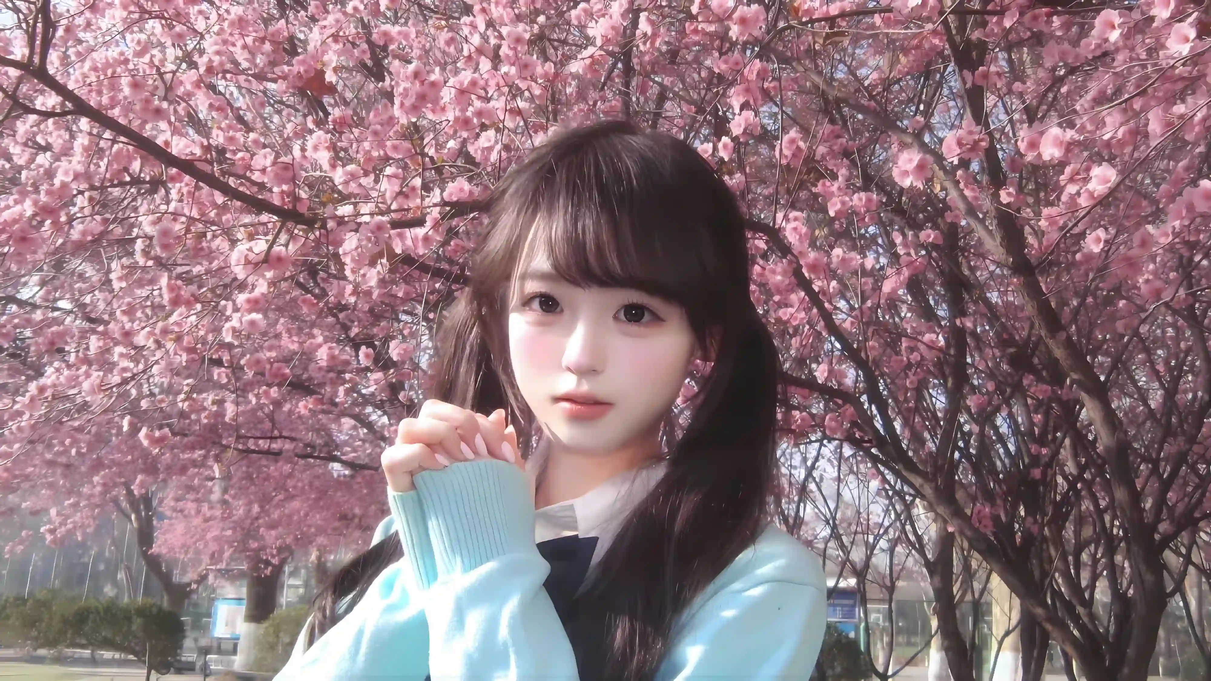 樱花 少女 春日 校服