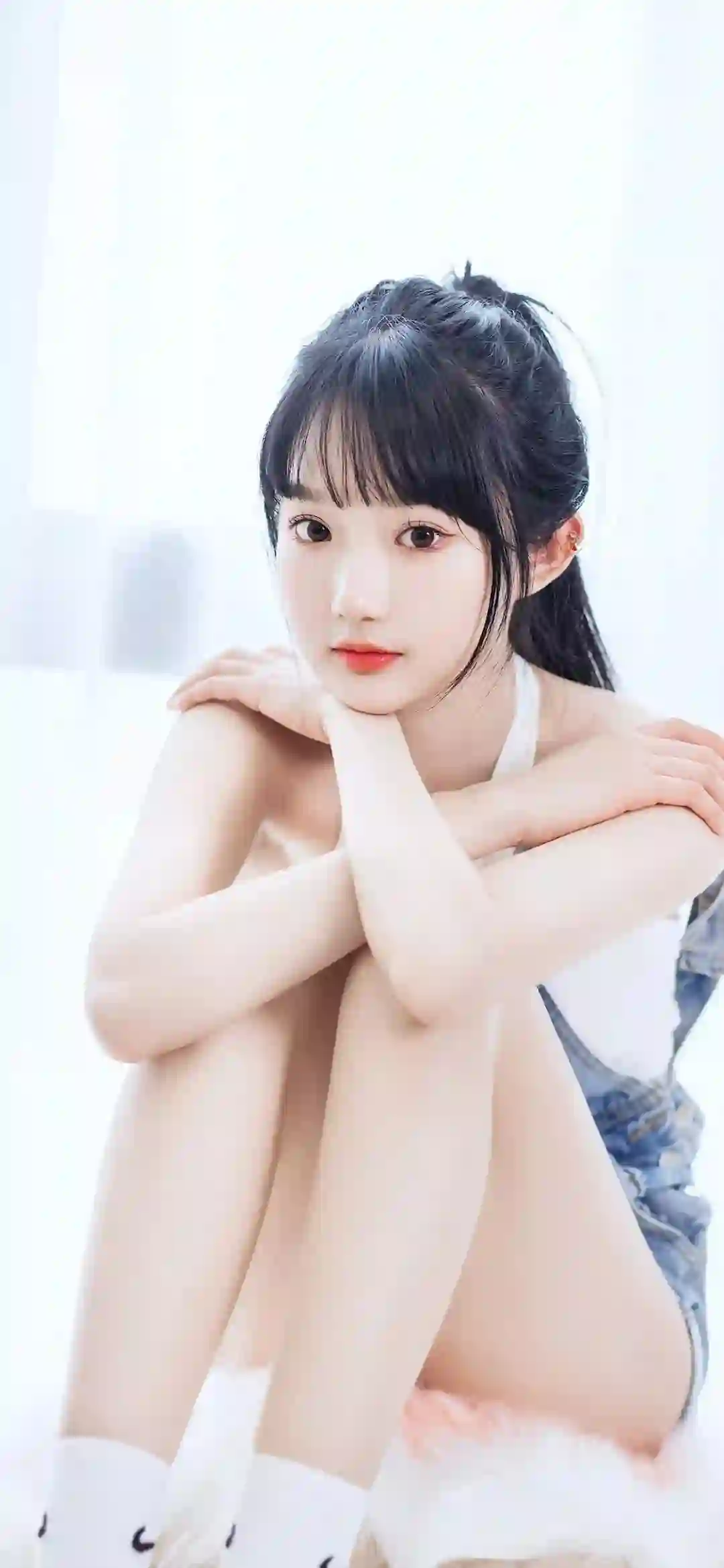 美女 长腿美女 牛仔穿搭 清纯
