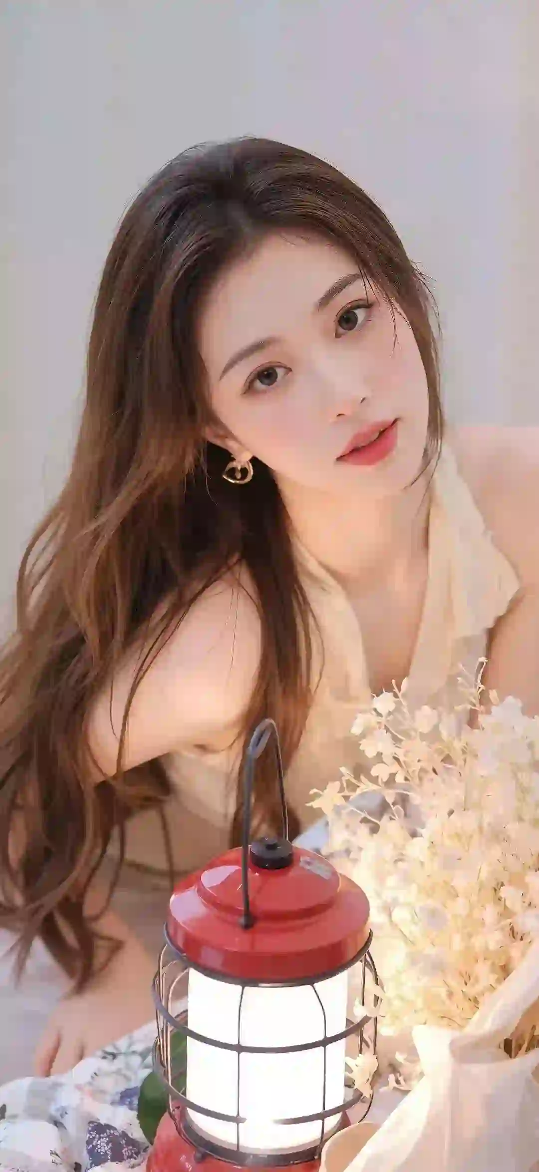 美女 长发美女  捧着鲜花 清纯女孩