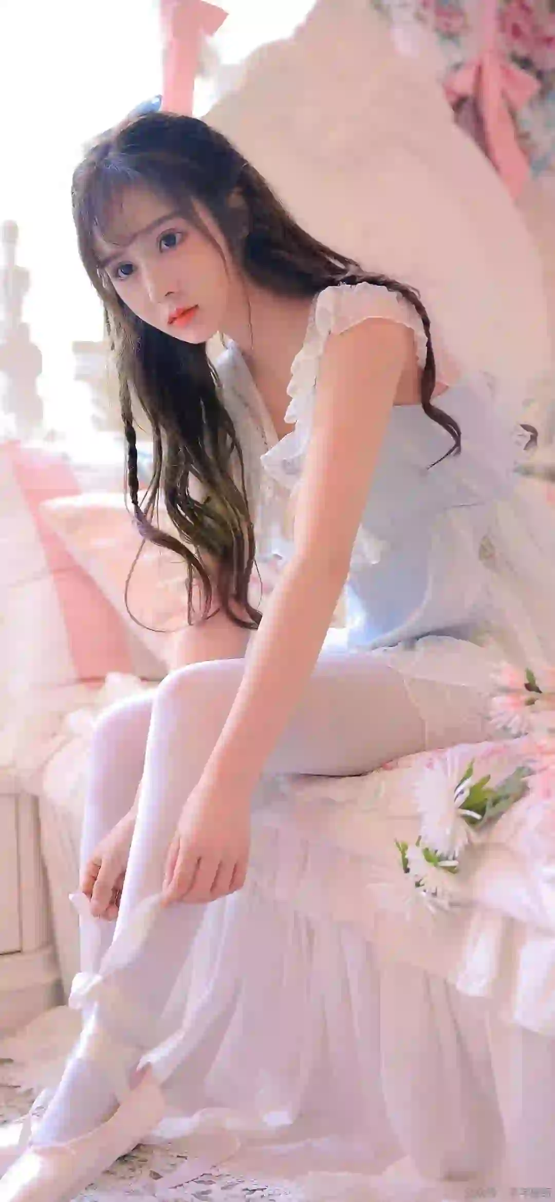 长发女孩 白色丝袜 私房写真 