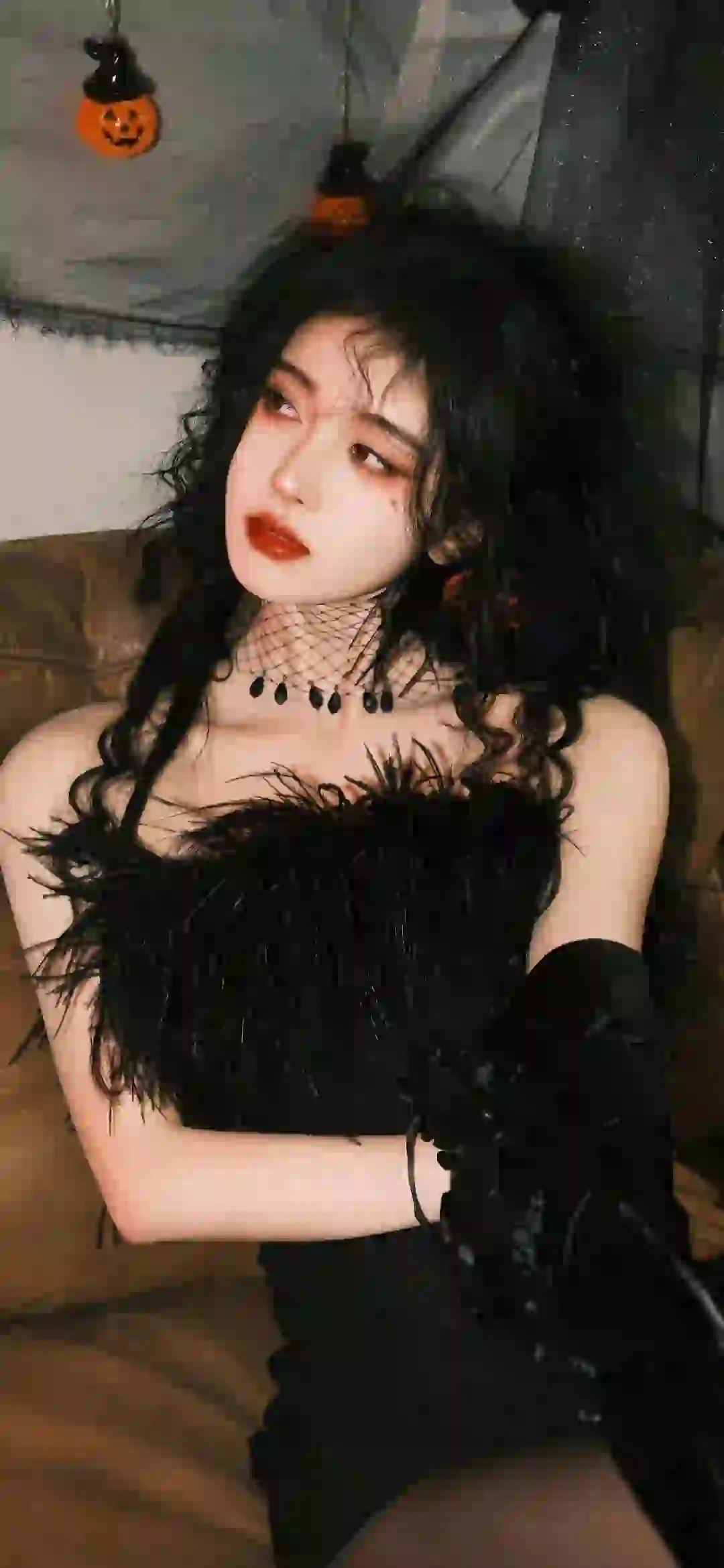 美女女明星 鞠婧祎 长发美女 女神 黑色礼服 黑色长裙