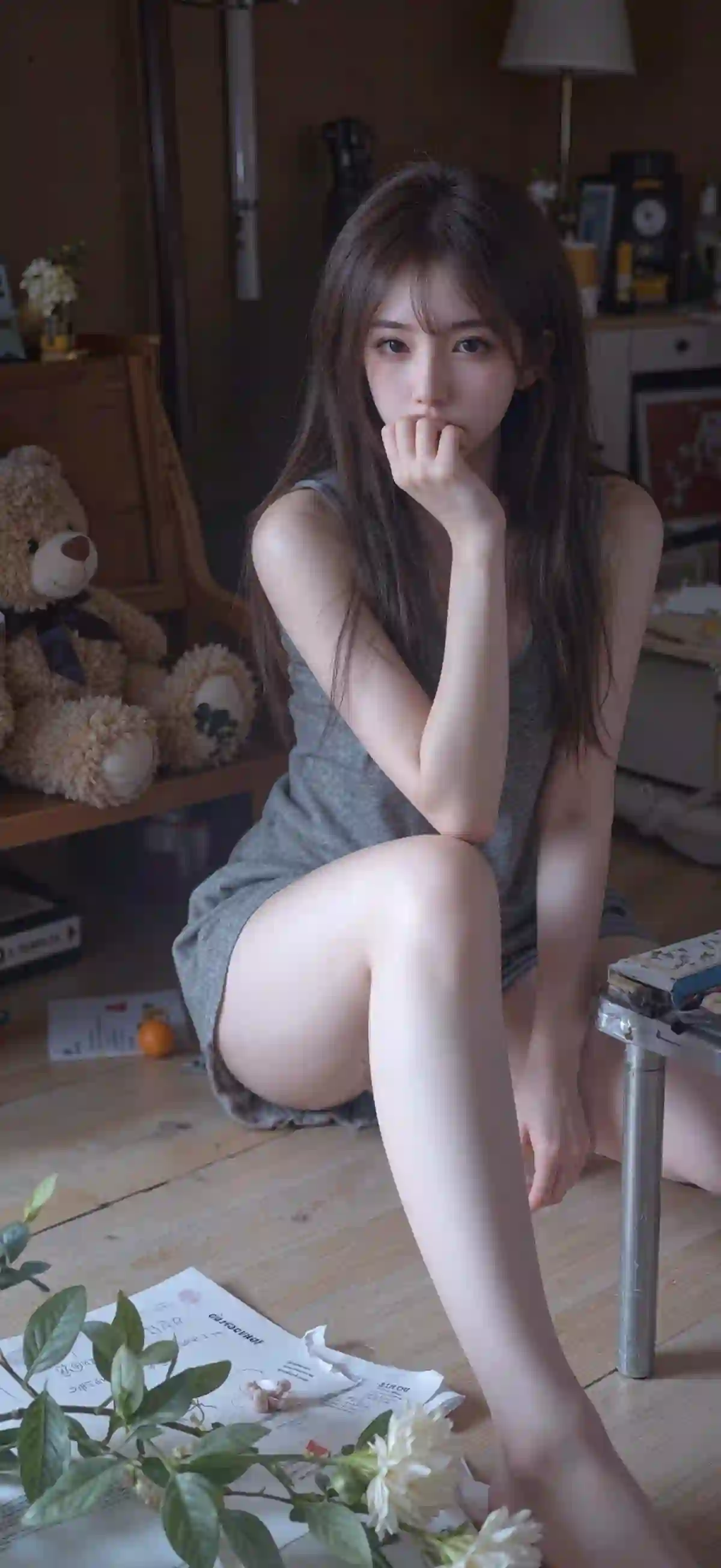 美女 长发清纯美女 居家写真 长腿美女