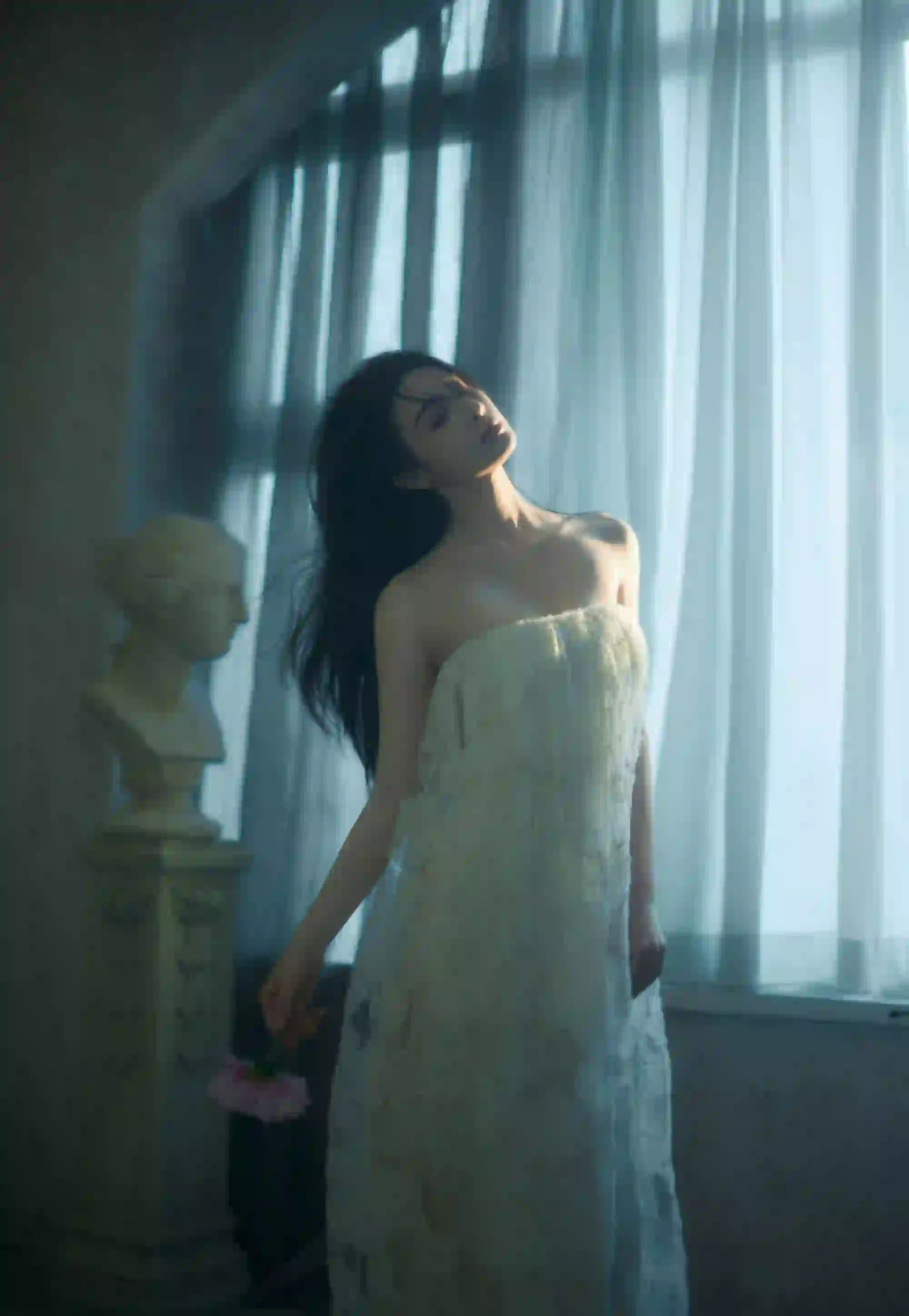 性感美女 抹胸长裙 居家 