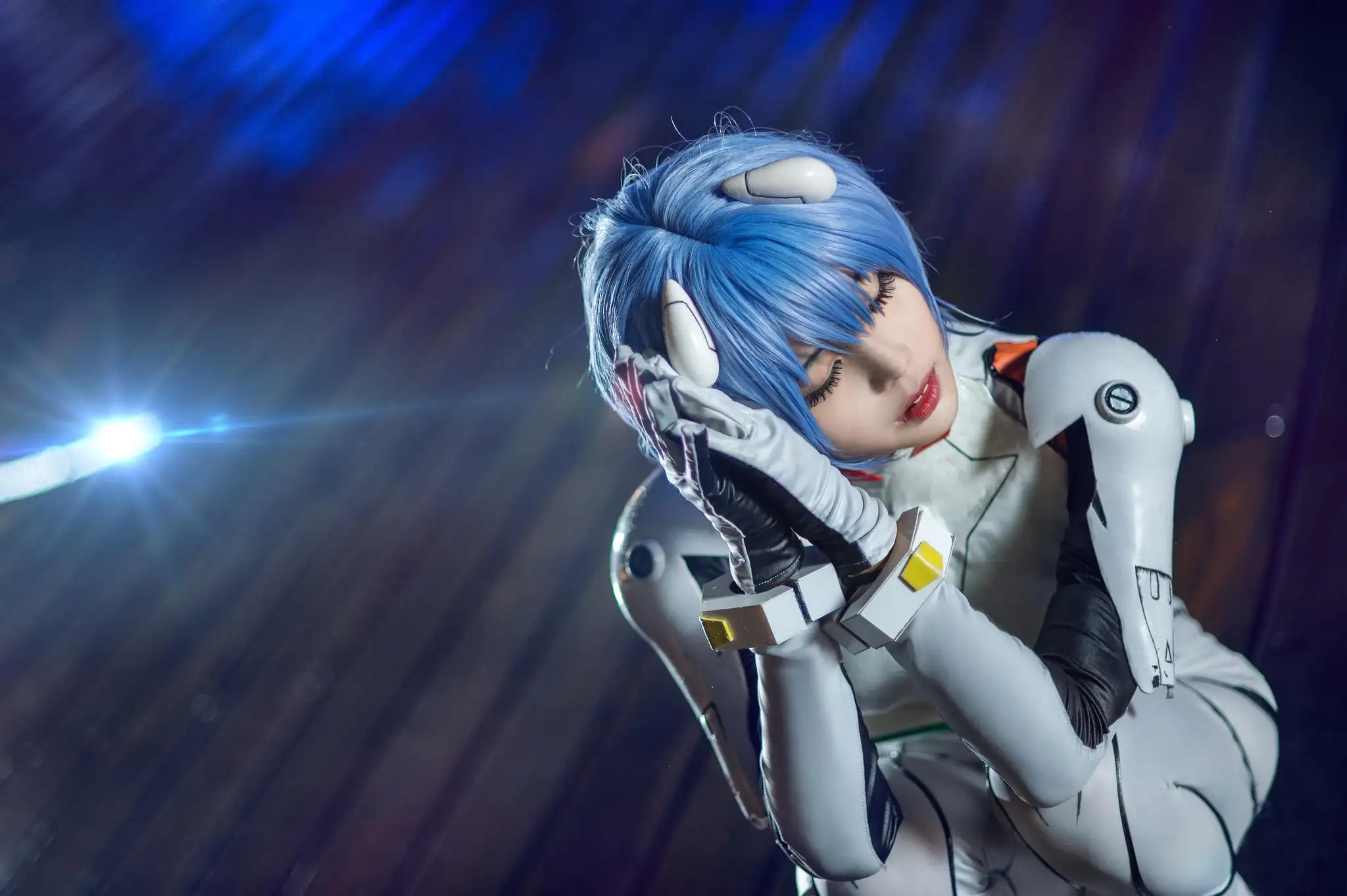 cosplay 蓝色头发 美女