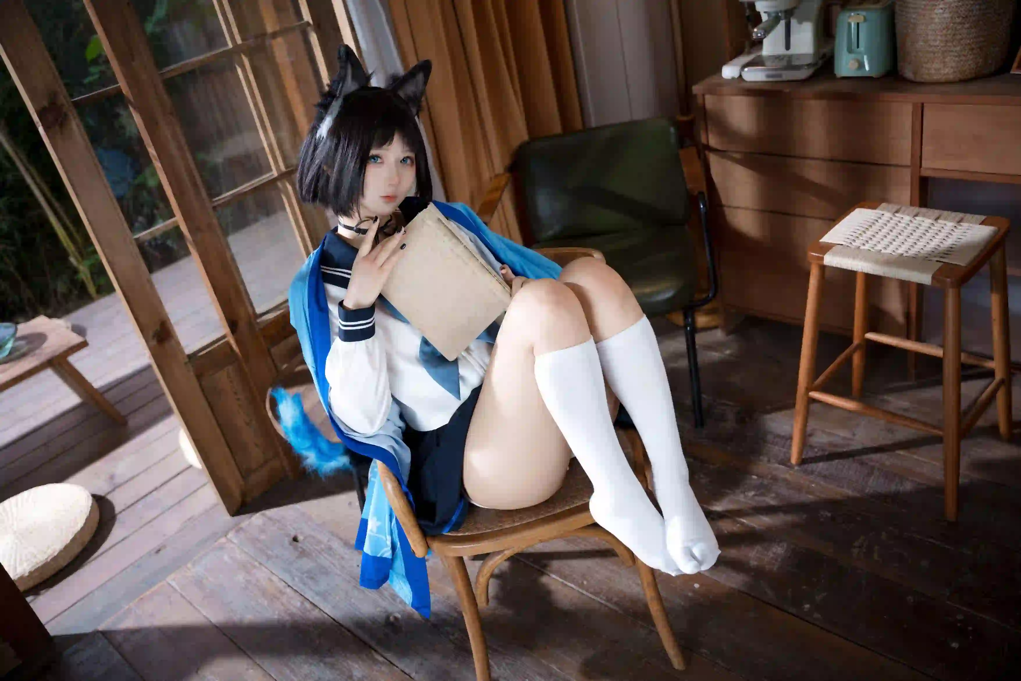 jk女孩 居家写真 兽耳 长腿美女 可爱女孩