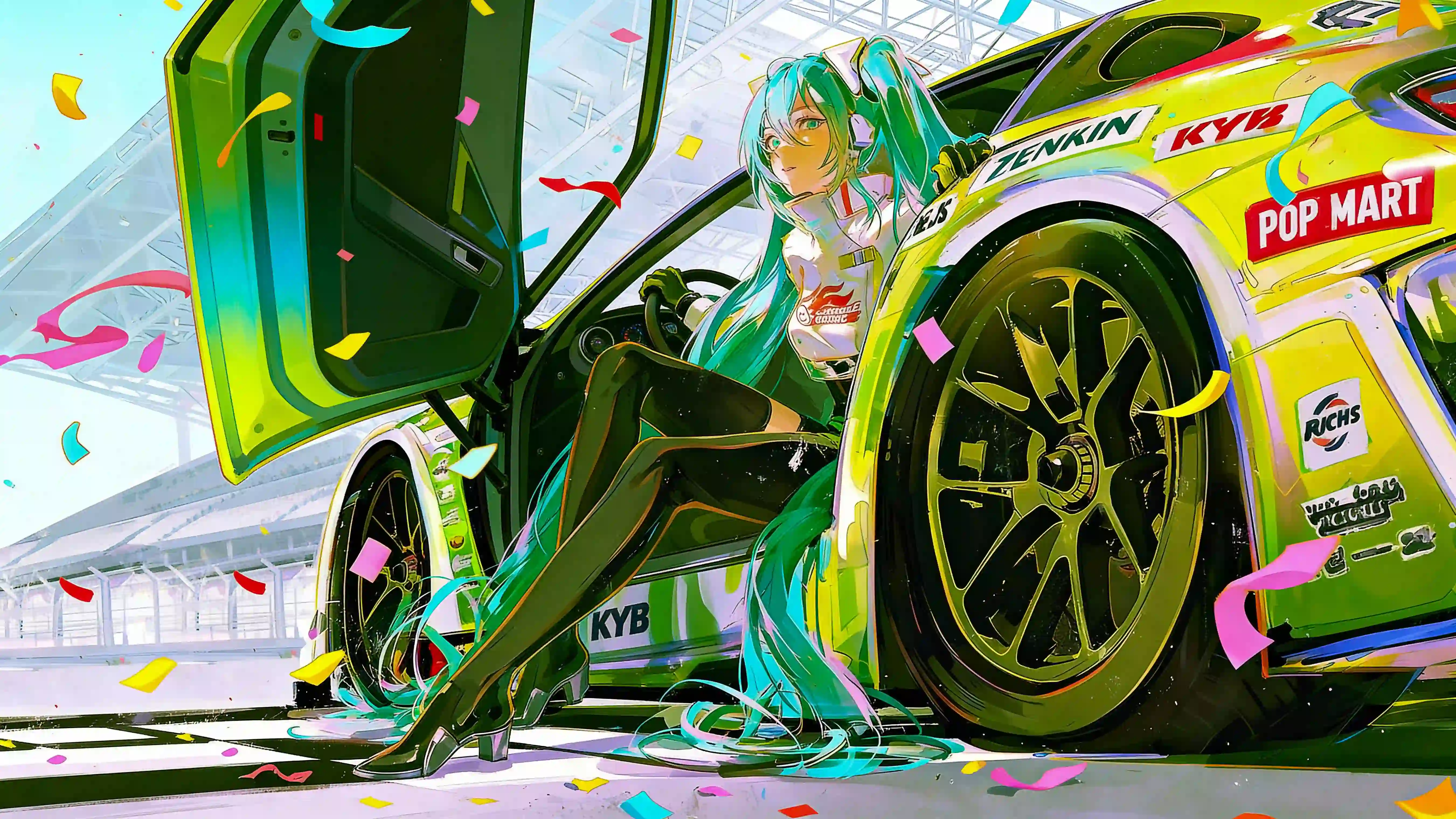 初音未来 动漫女孩 二次元 车