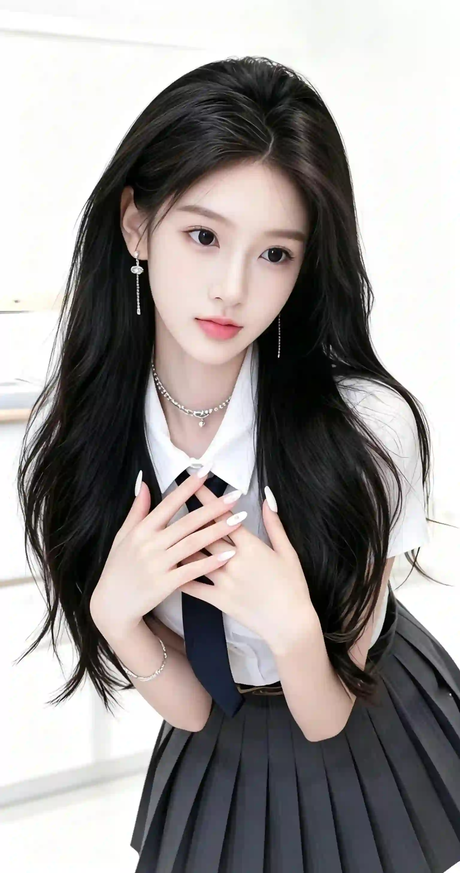 JK制服 黑长发美少女 清新写真 甜美少女
