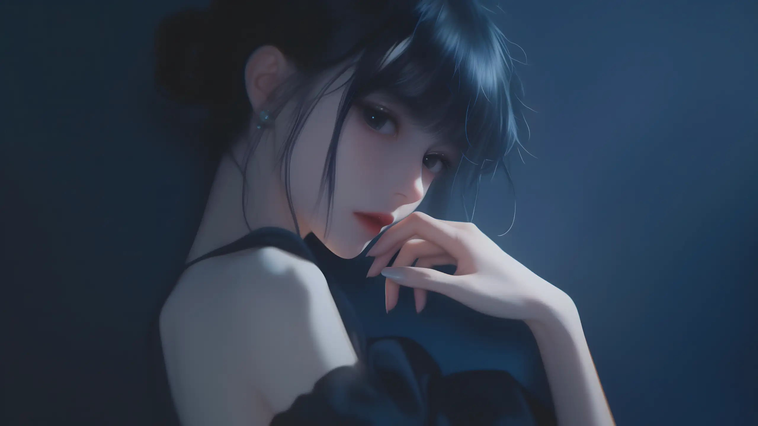 诱惑长发美女｜香肩吊带美女
