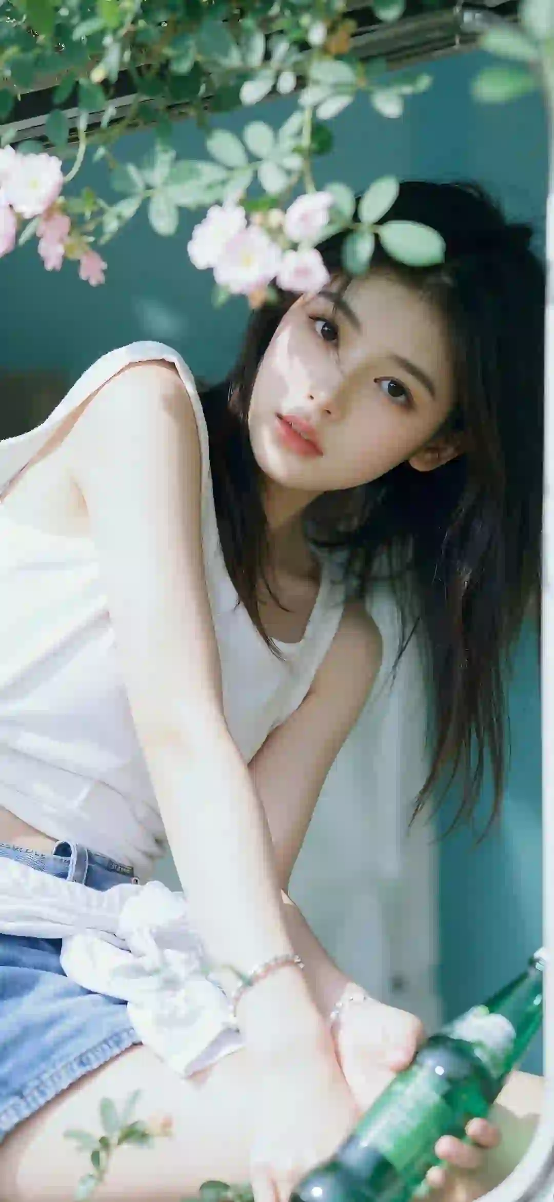 美女 长发美女 唯美 白色衣服