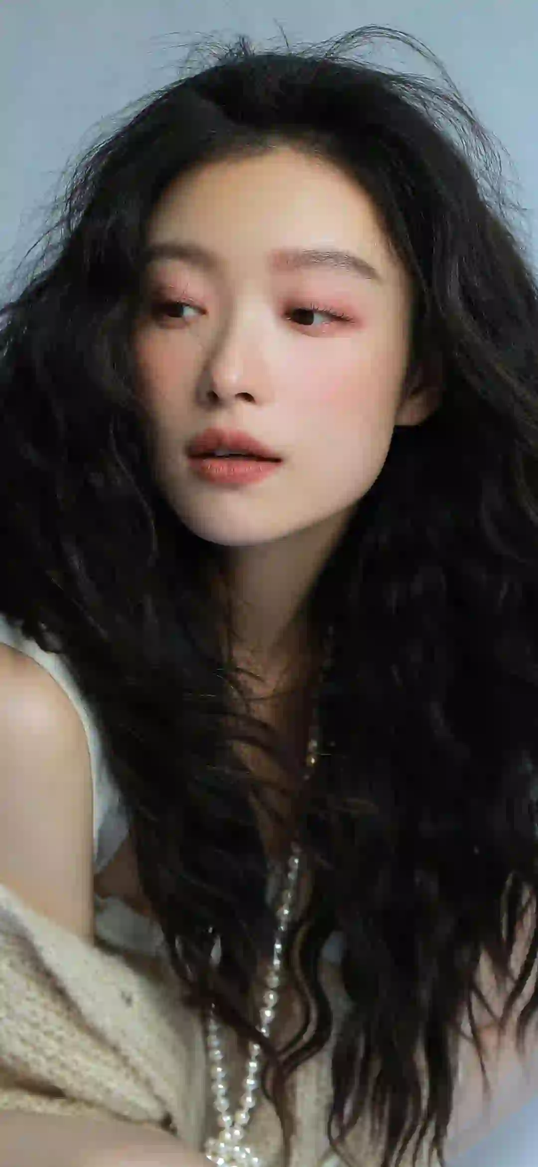 清纯美女 性感美女 长发女孩 珍珠项链 倪妮