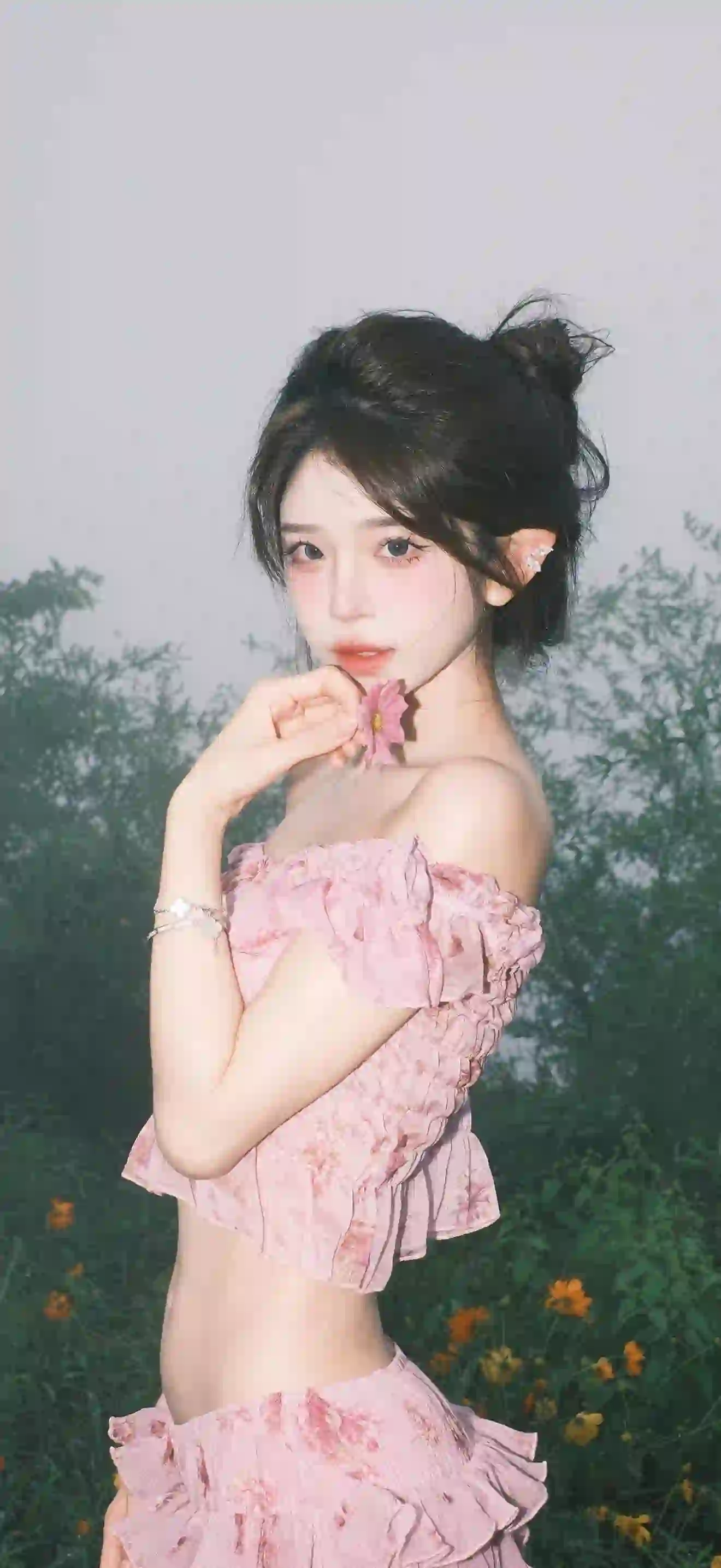 粉色小短裙 可爱女孩 户外写真 清纯