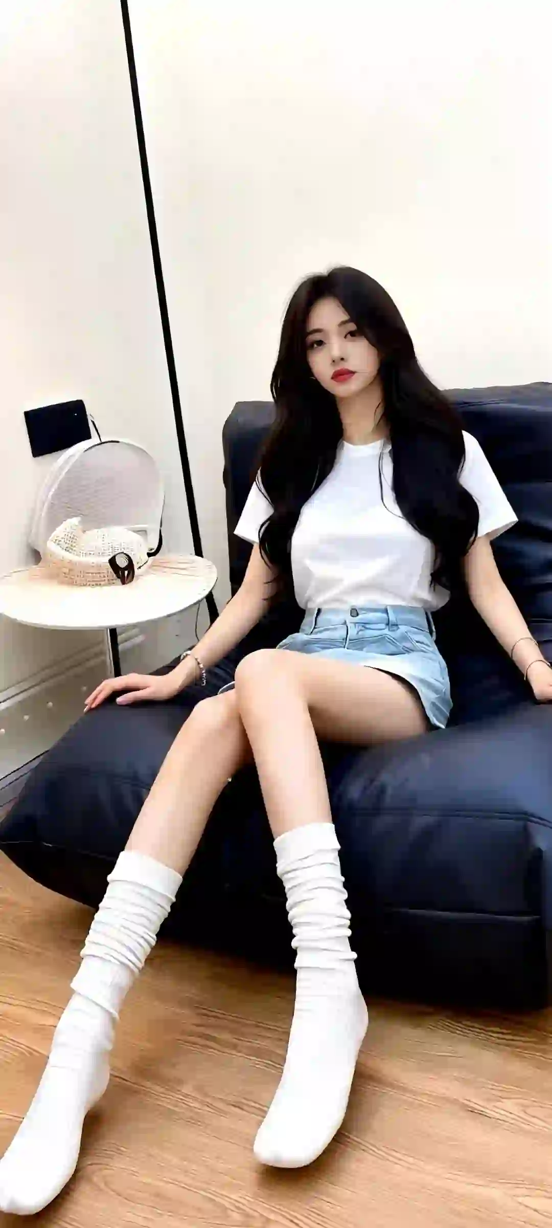 长腿美女 居家写真 个性穿搭