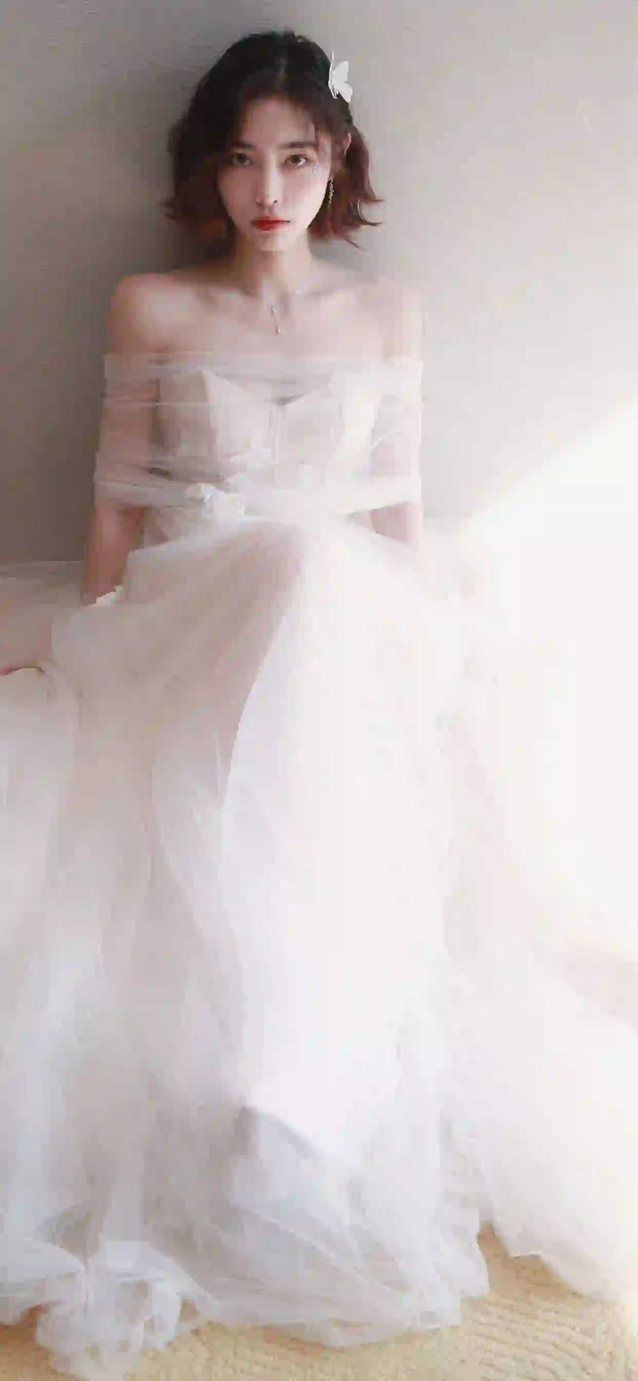 许佳琪 长发美女  白色婚纱 清纯