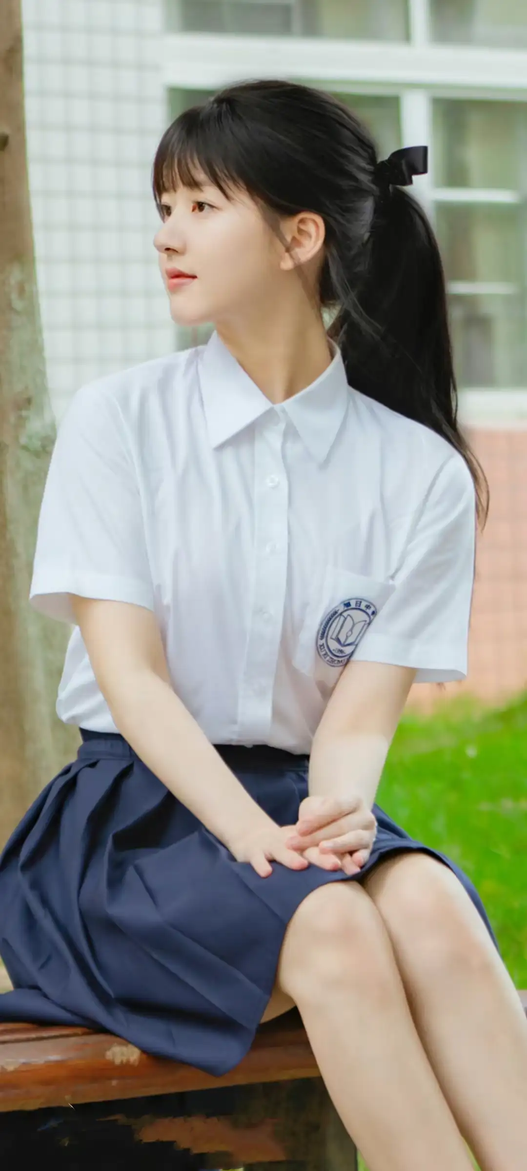 安静文雅的马尾长发jk女孩