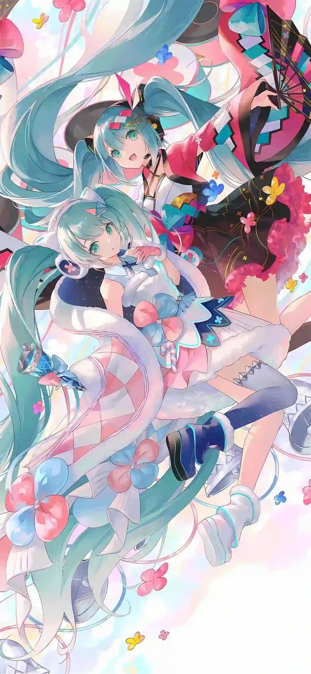 初音未来 二次元女孩 双马尾女孩 可爱 双生子