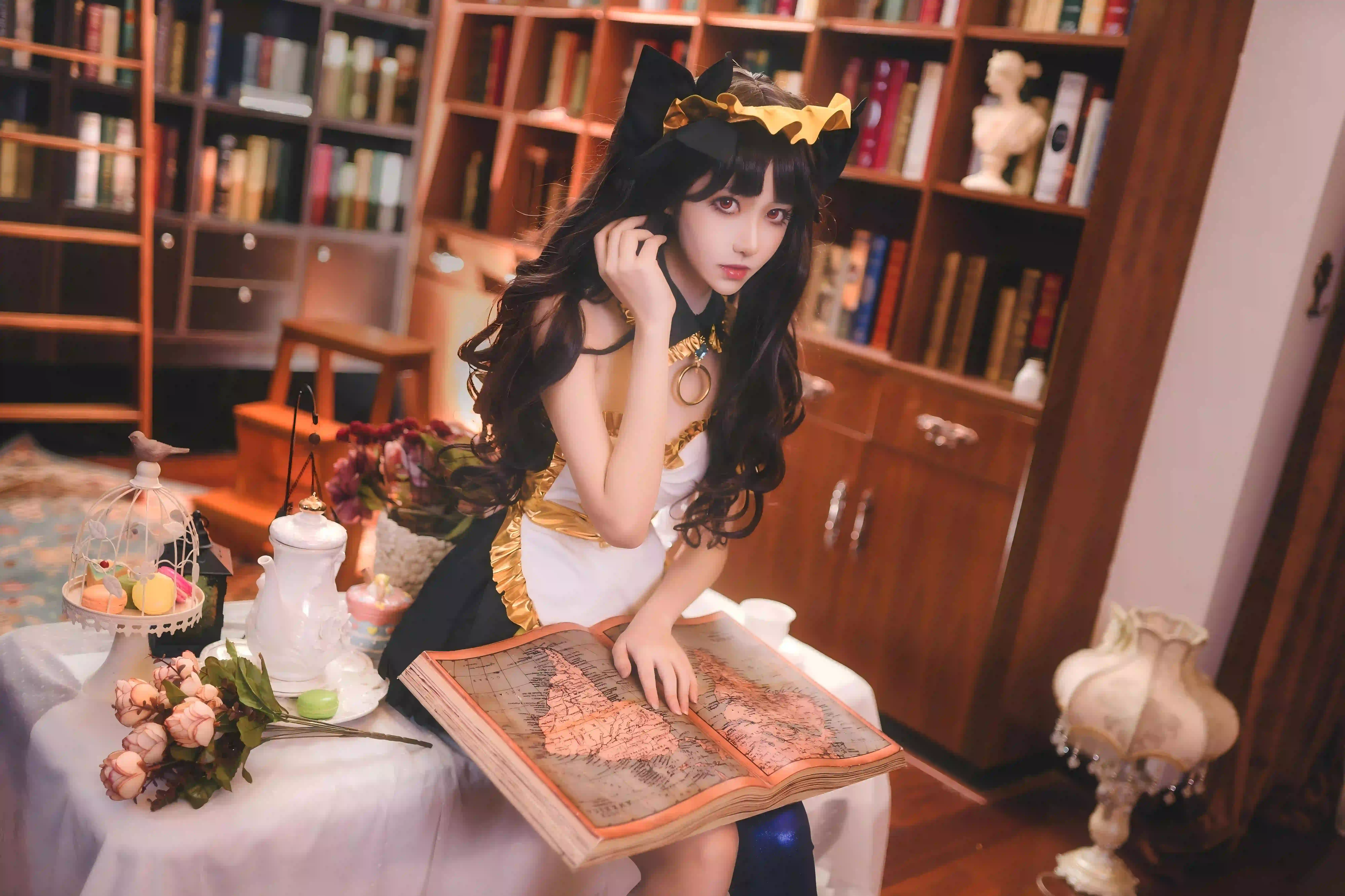 cos 书房 长发美女 性感美女 写真