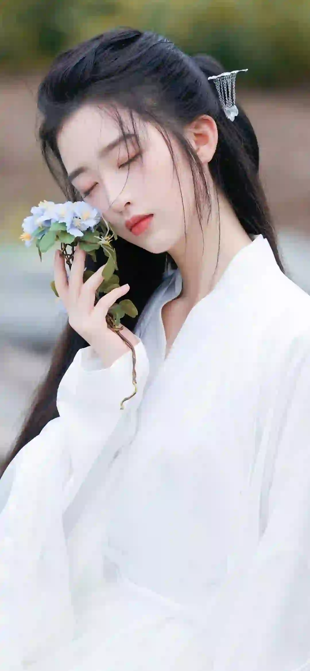 古风汉服美女 清纯 白色衣服 