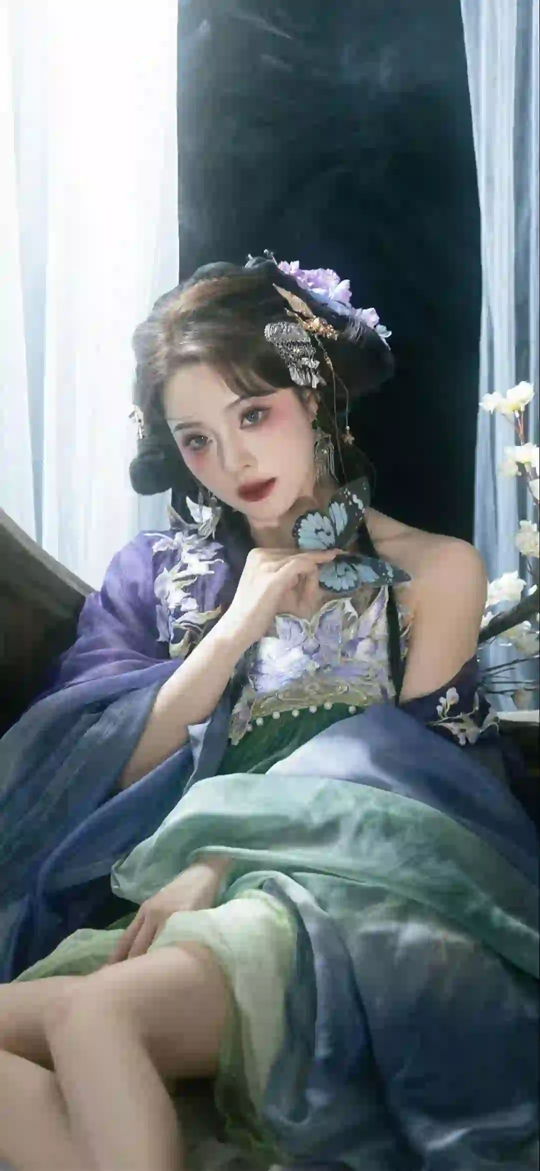 古风美女 蝴蝶元素 长腿美女 性感美女