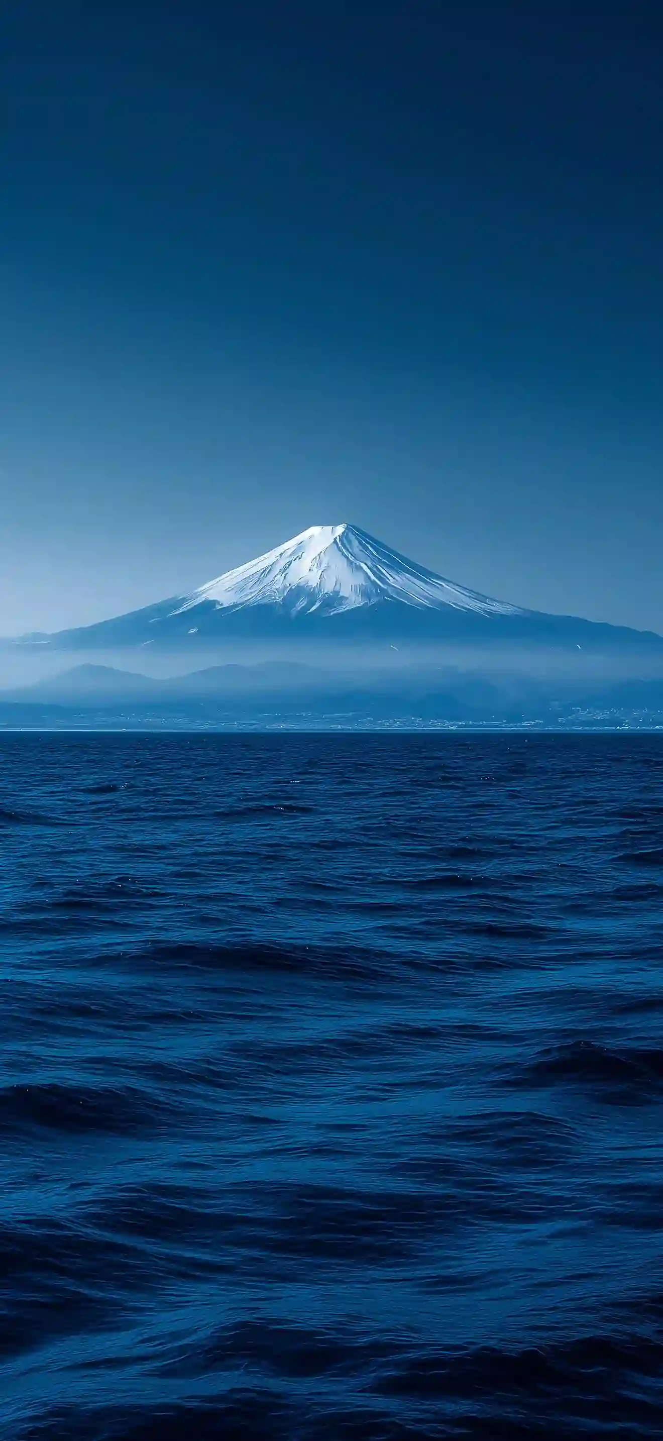 富士山 雪山 海洋 蓝色风景 壮丽