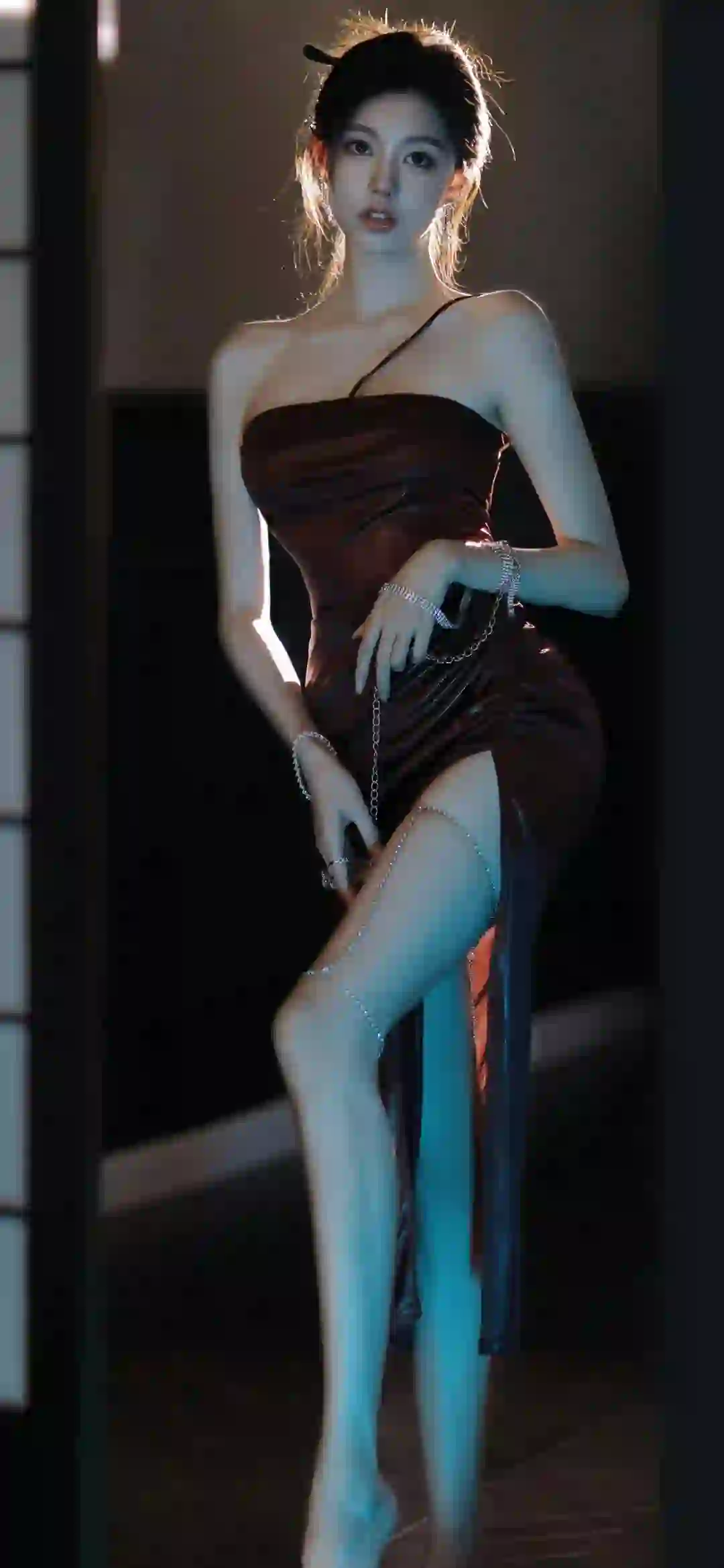 大长腿美女 丝袜美女 性感美女 抹胸穿搭
