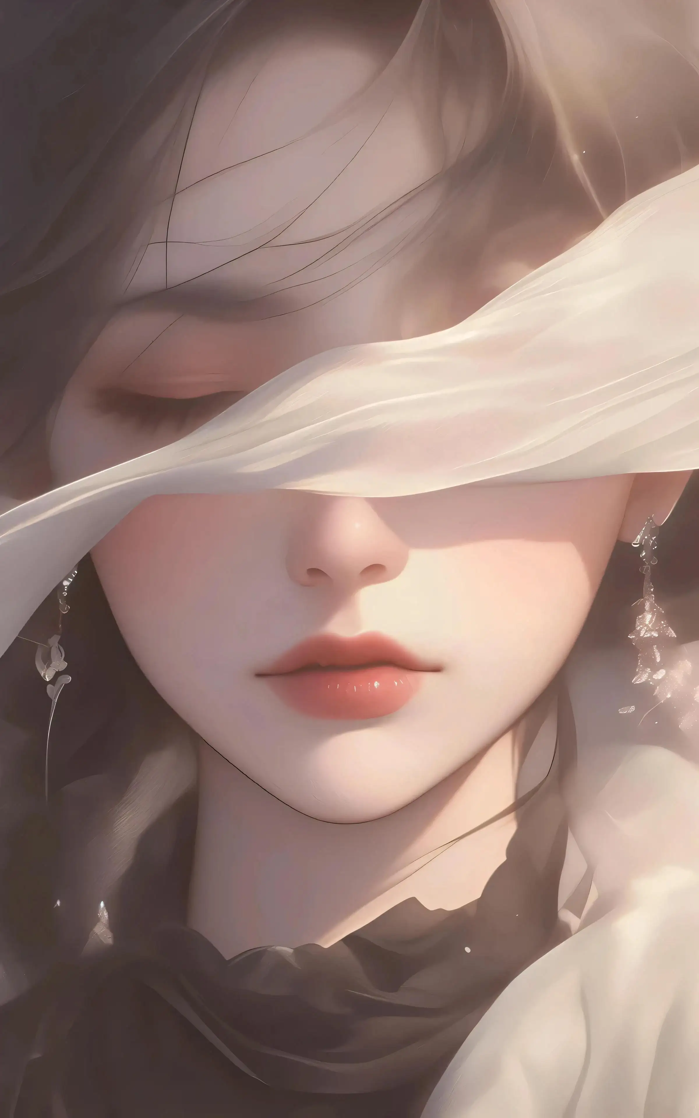 动漫美女遮眼 唯美4k手机壁纸